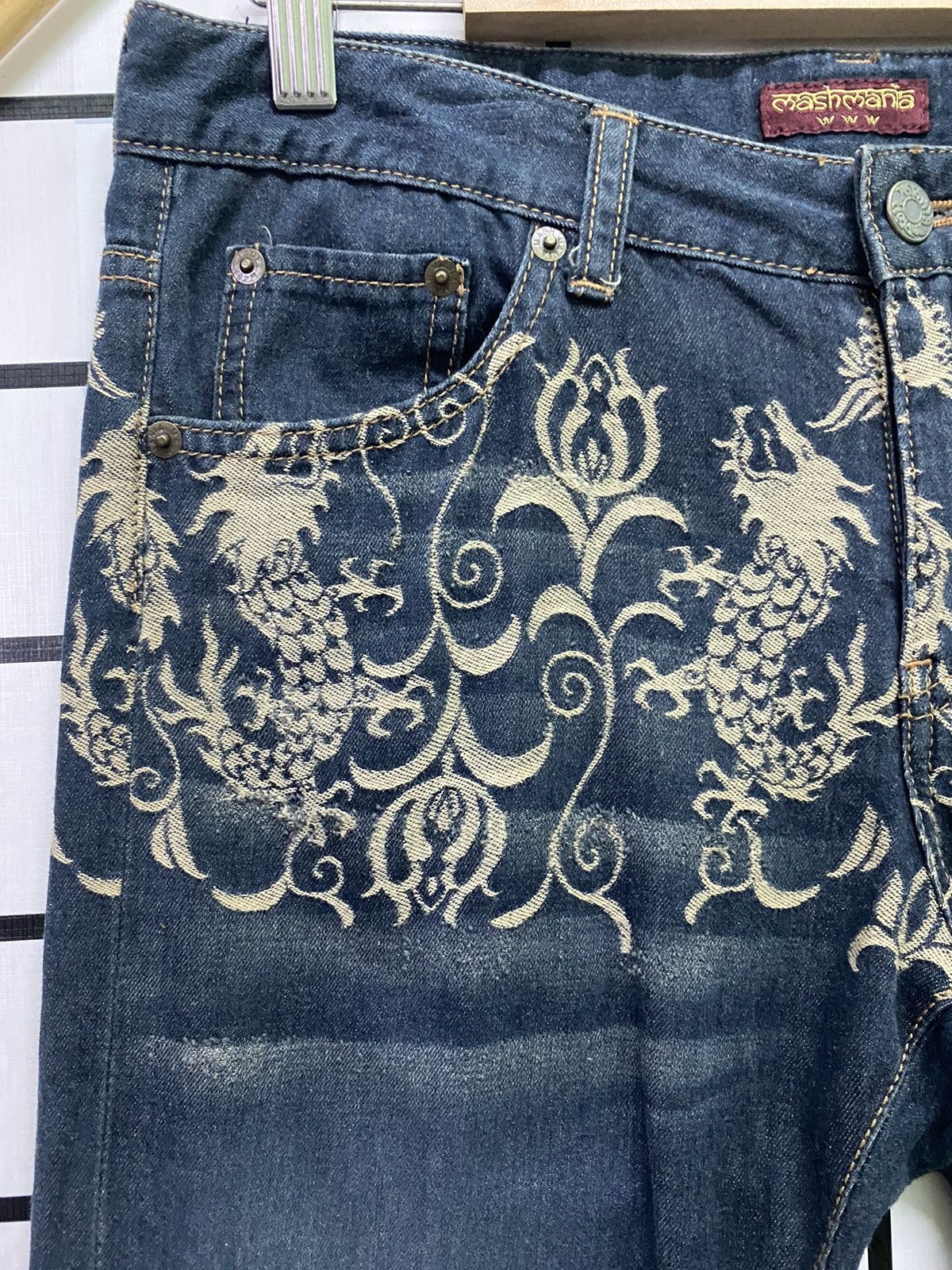 Designer × Japanese Brand Embroidered Dragon Design MASH MANIA Low Rise Light Pant Size US 30 / EU 46 - 4 Thumbnail