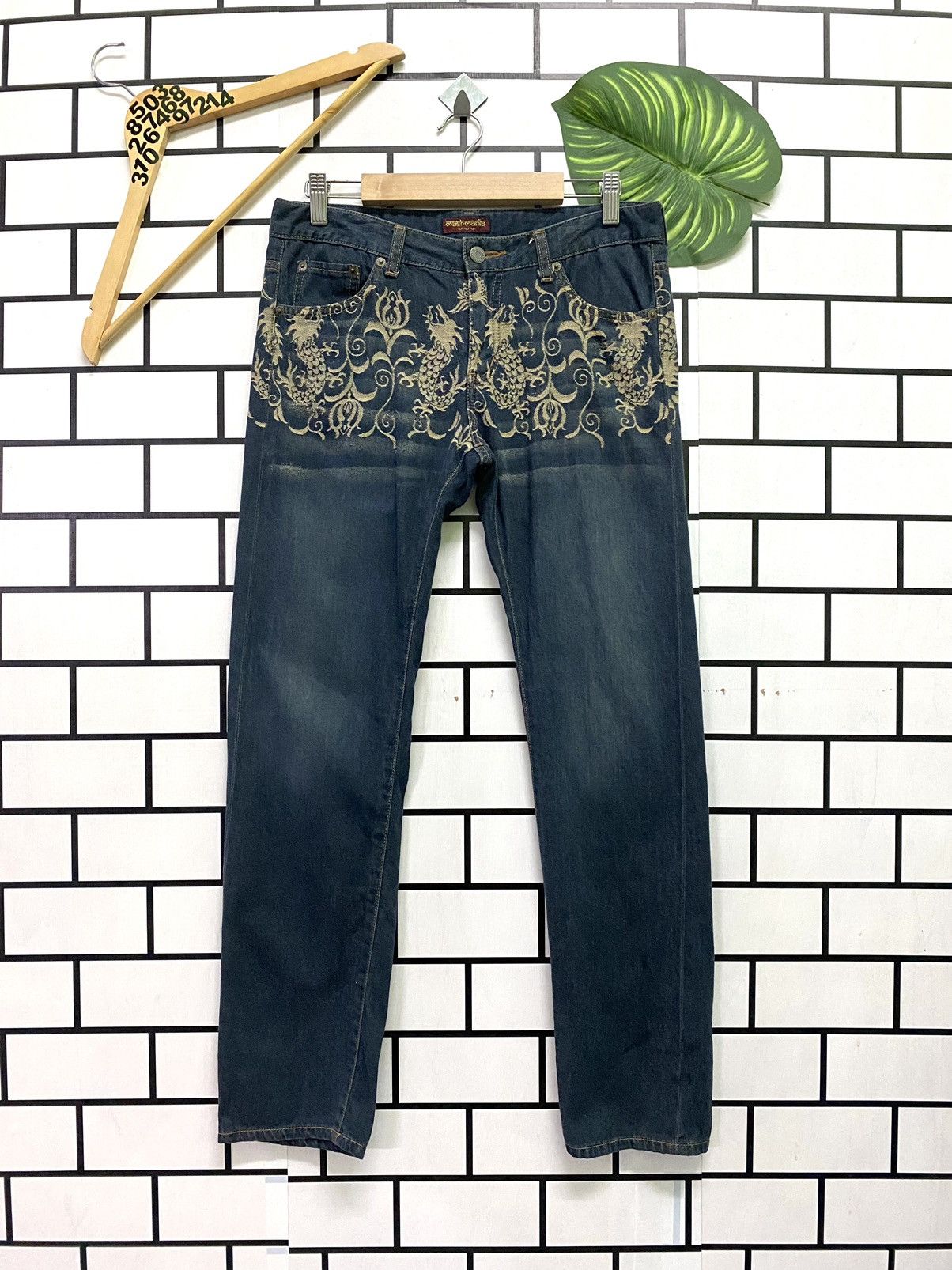 Designer × Japanese Brand Embroidered Dragon Design MASH MANIA Low Rise Light Pant Size US 30 / EU 46 - 1 Thumbnail