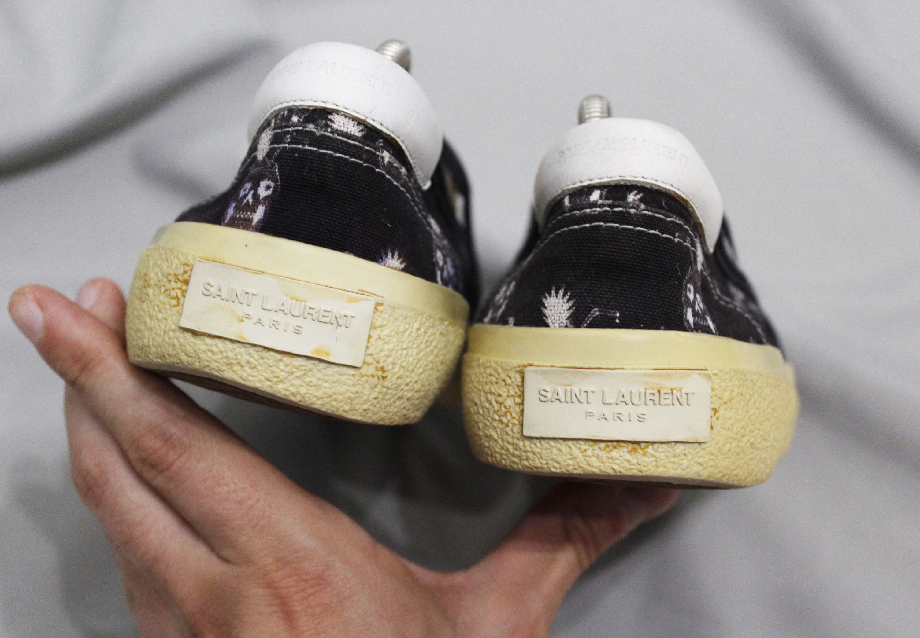 Saint Laurent Paris Saint Laurent Paris Skull Pineapple Plimsolls Slip Ons Size US 5.5 / EU 38 - 10 Thumbnail