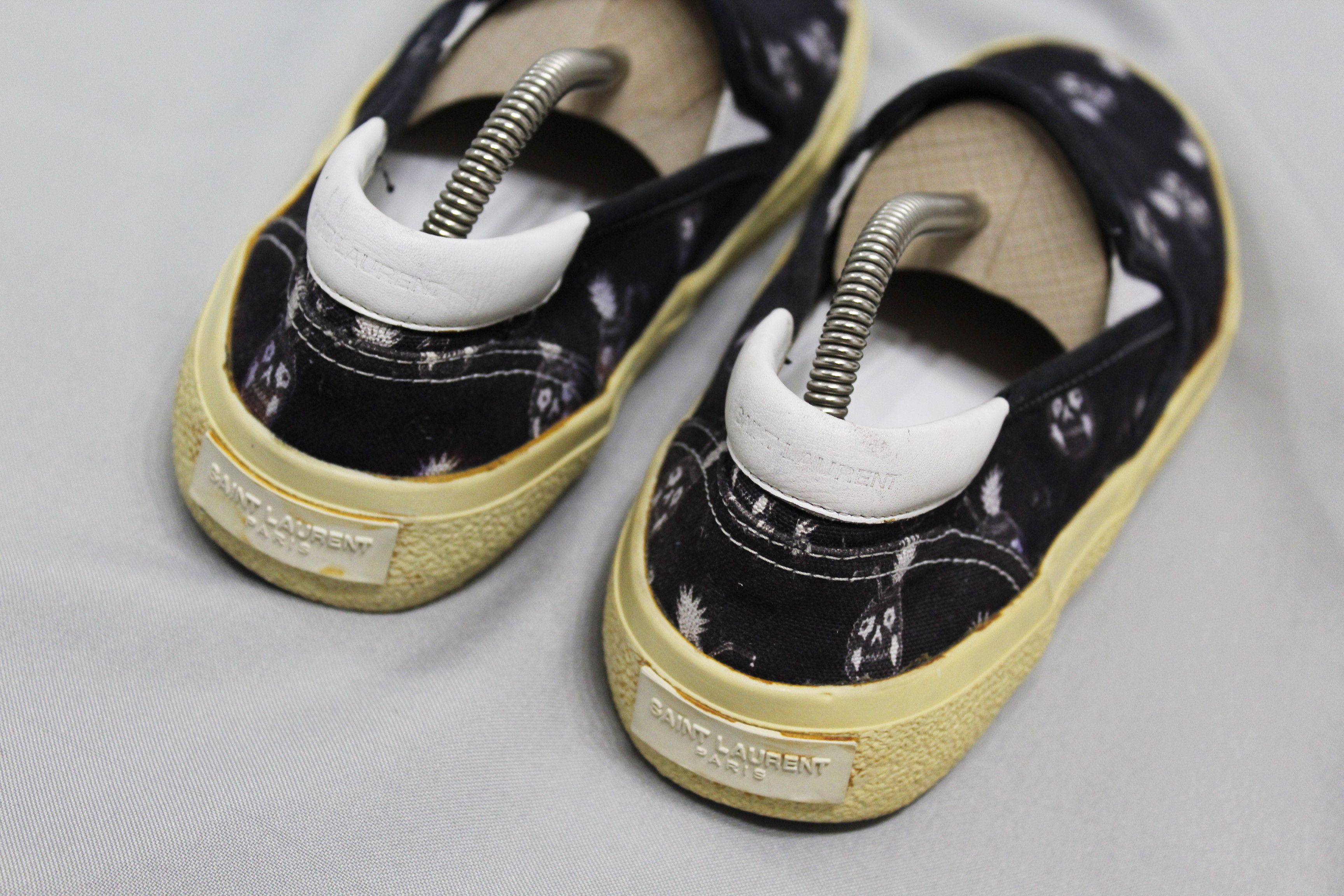 Saint Laurent Paris Saint Laurent Paris Skull Pineapple Plimsolls Slip Ons Size US 5.5 / EU 38 - 3 Thumbnail
