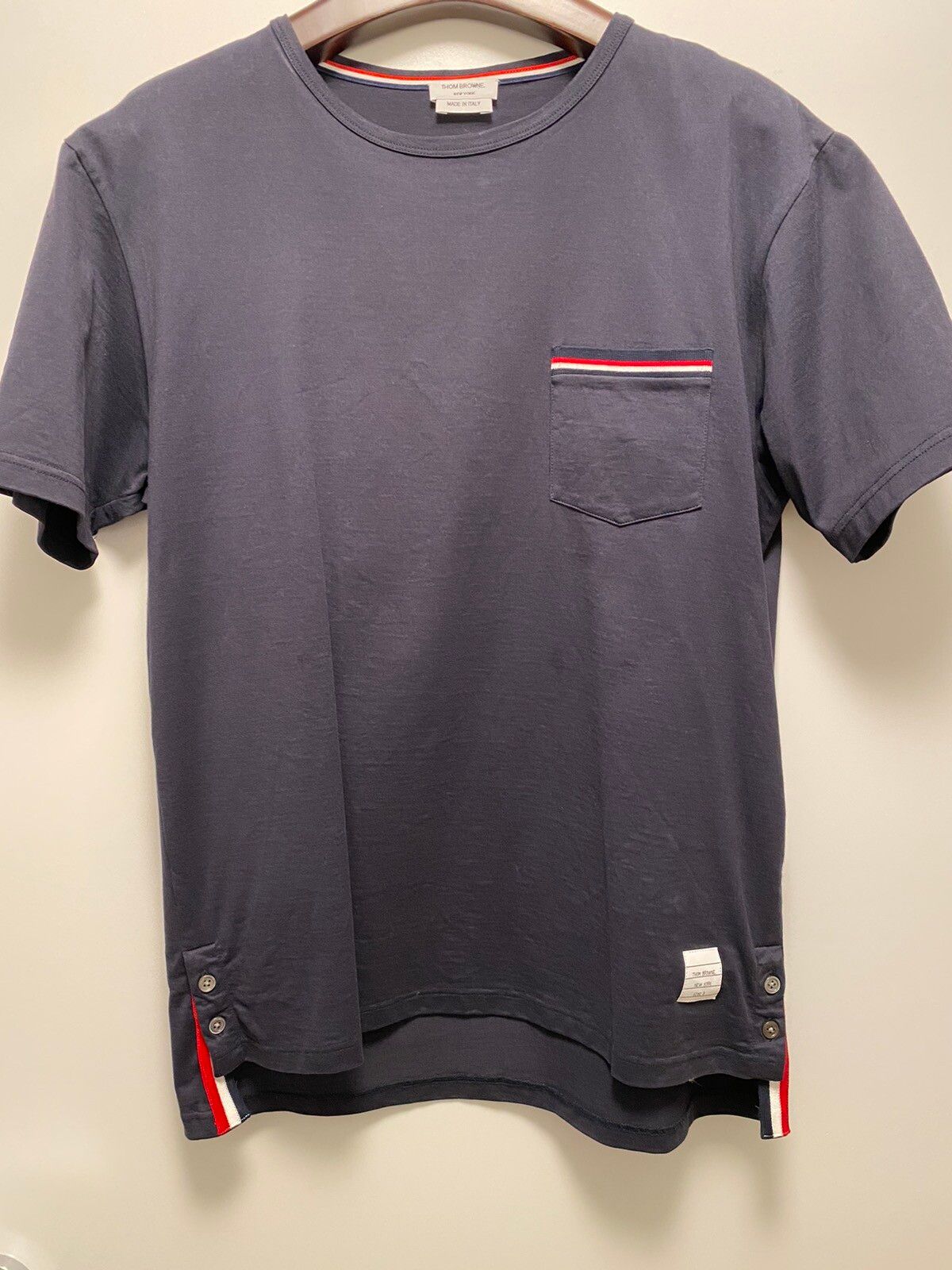 Pre-owned Thom Browne Navy Back Printed Cotton T-shirt