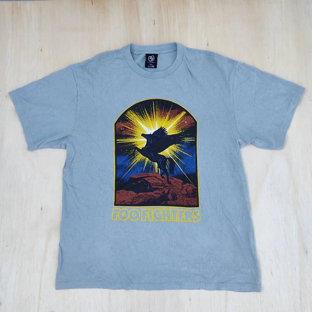 image of Band Tees x Rock T Shirt Foo Fighters in Light Blue, Men's (Size Large)