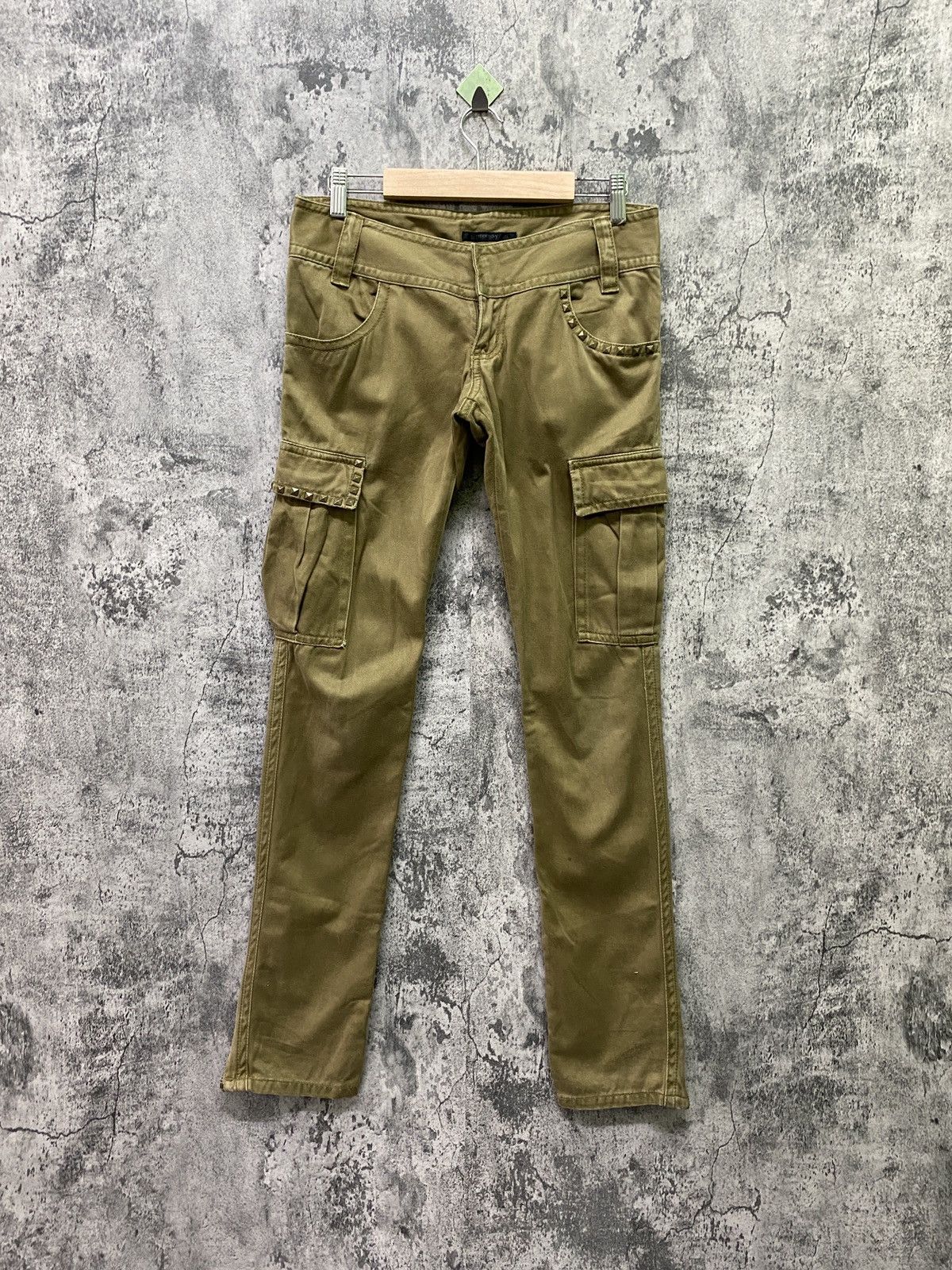 Japan CaRgo MOUSSY Studs Low Rise Zipper Ankle Pants