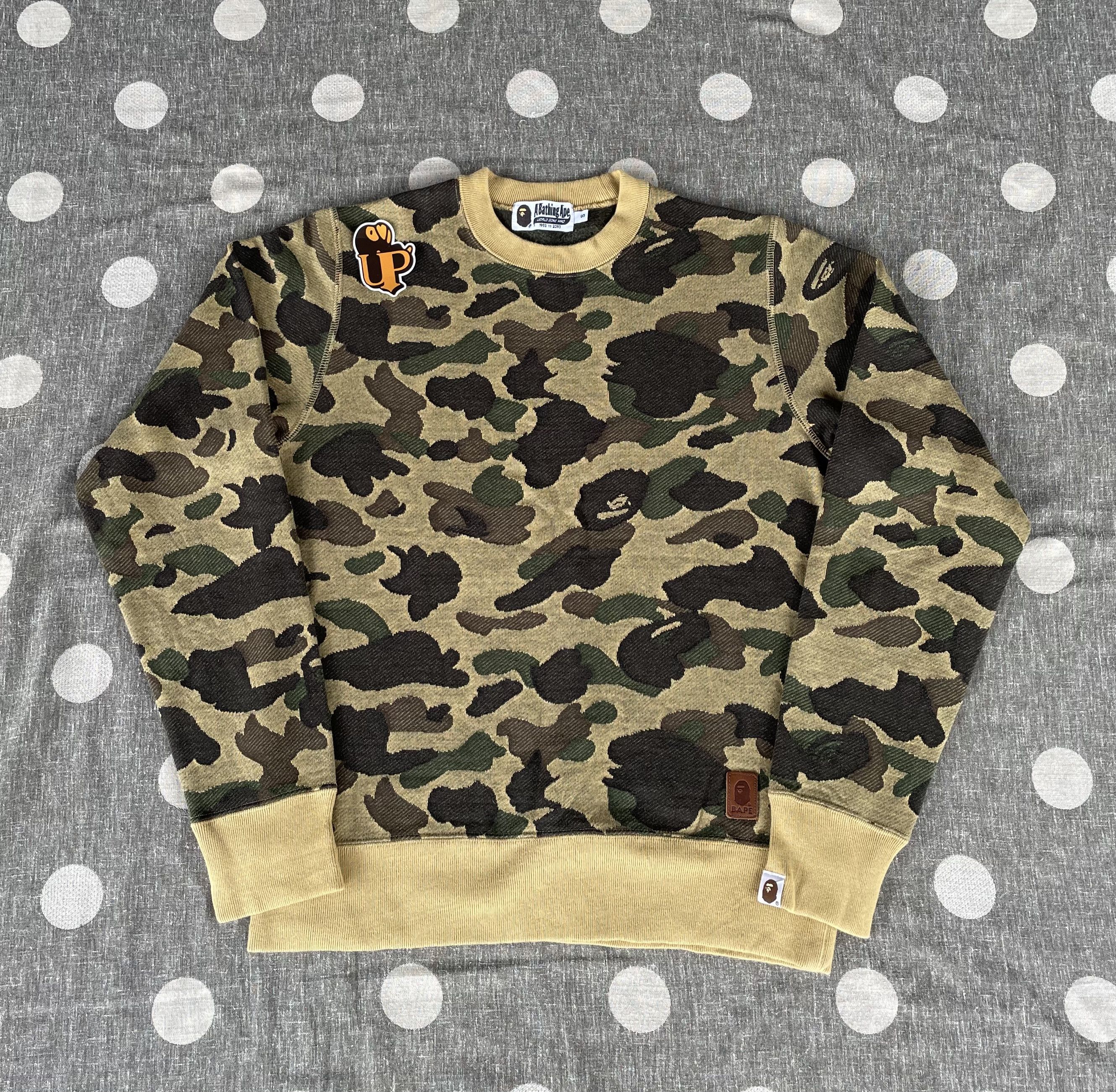 image of Bape Camo Crewneck Sweatshirt, Men's (Size Small)