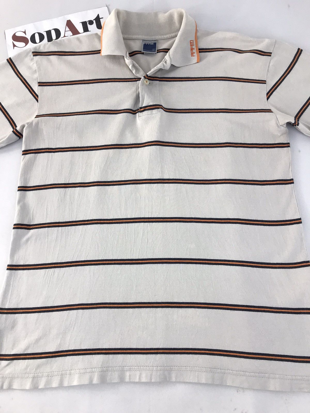 PPFM × Vintage Vintage Ppfm Design Striped Polo Shirt Size US M / EU 48-50 / 2 - 3 Thumbnail