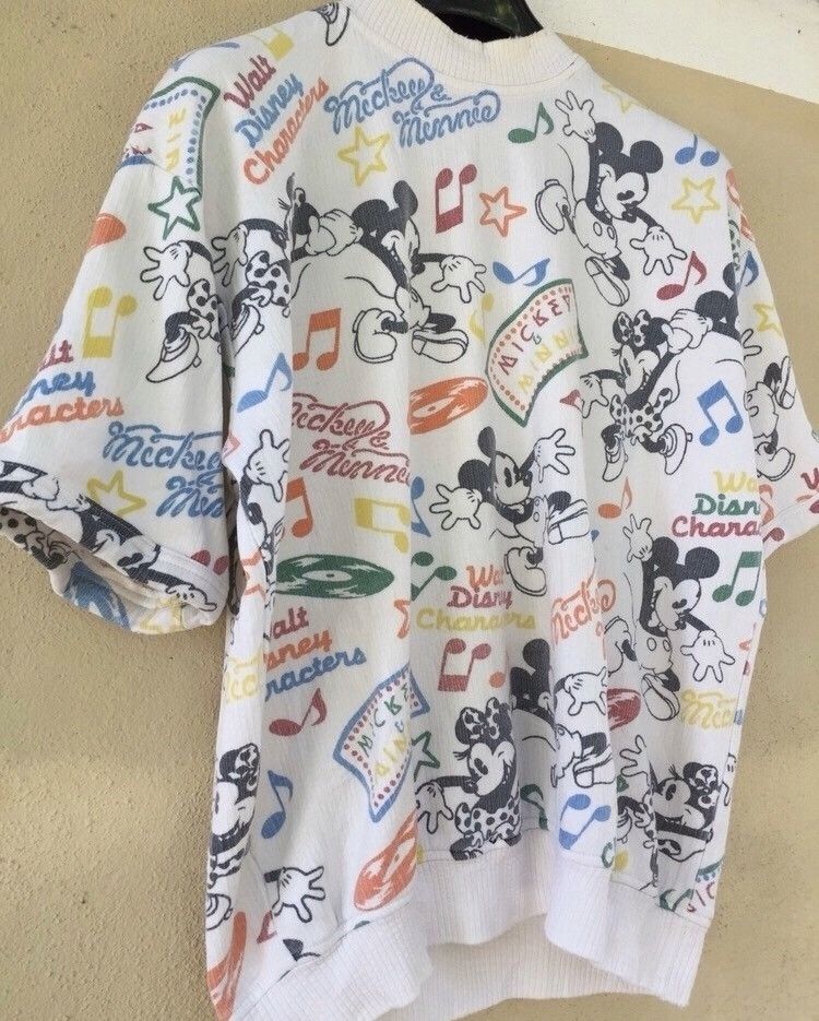 Disney Vintage 80s FullPrint Mickey Mouse Sweatshirt Size US M / EU 48-50 / 2 - 2 Thumbnail