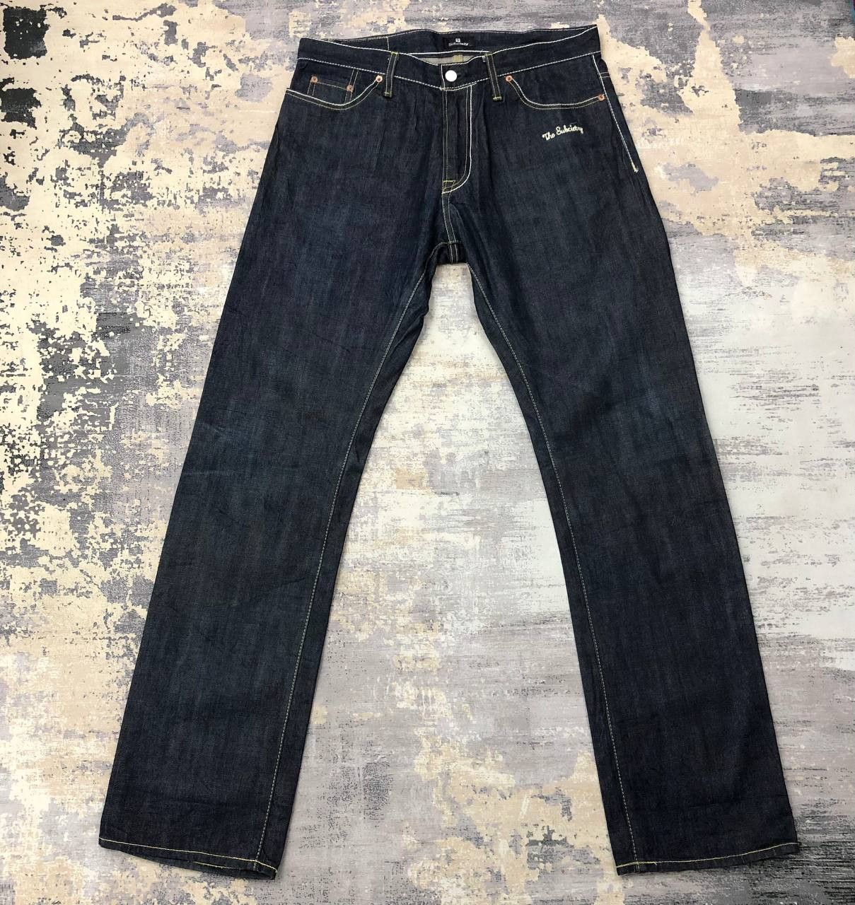 Japanese Brand P14 SUBCIETY SMOKING SKULL LIFE IS SHORTJAPAN SELVEDGE JEANS Size US 35 - 2 Thumbnail