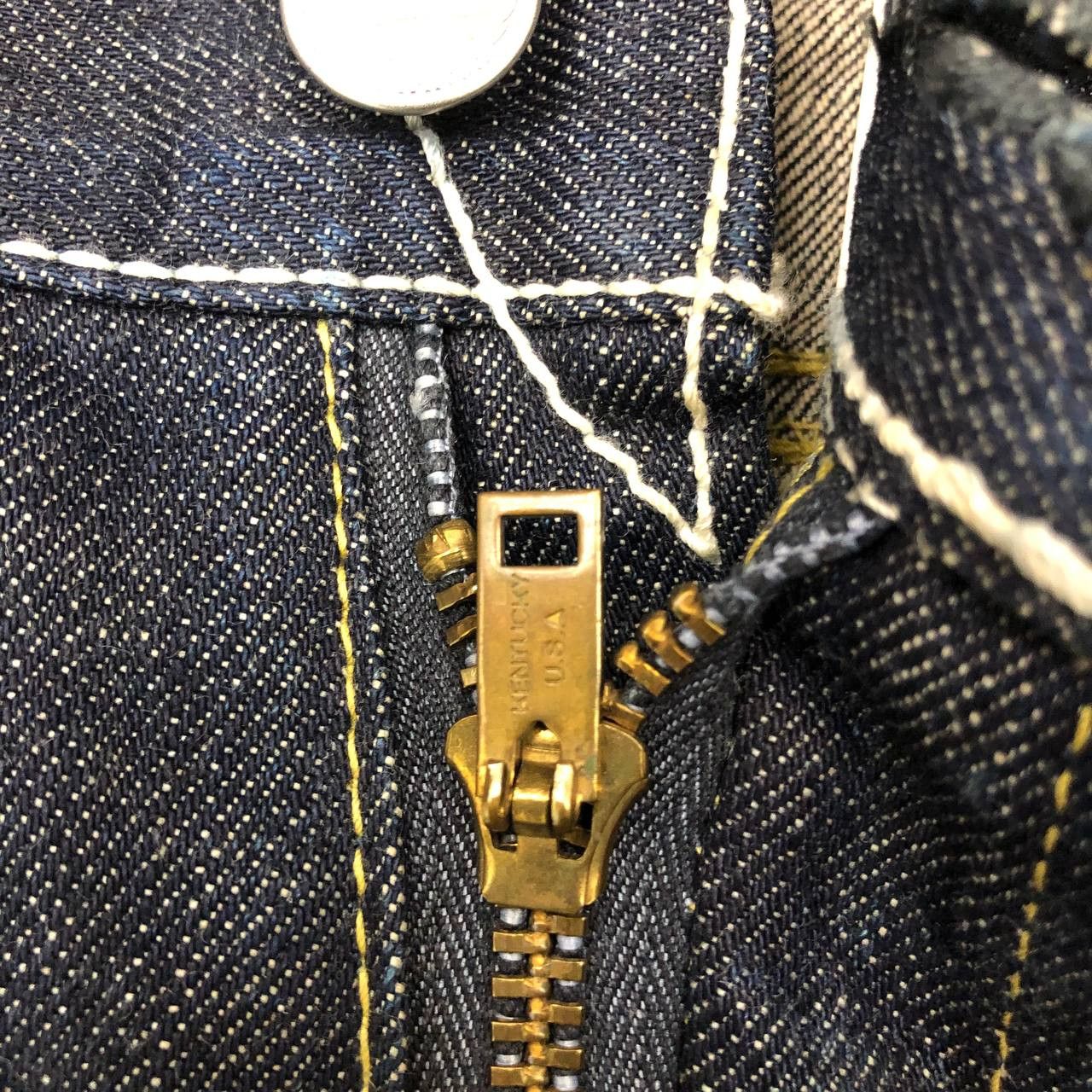 Japanese Brand P14 SUBCIETY SMOKING SKULL LIFE IS SHORTJAPAN SELVEDGE JEANS Size US 35 - 9 Thumbnail
