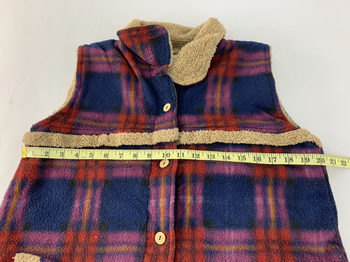 Japanese Brand Poku Poku Fluffy Wool Vest Padded Jacket Checked Tartan Size M / US 6-8 / IT 42-44 - 9 Thumbnail
