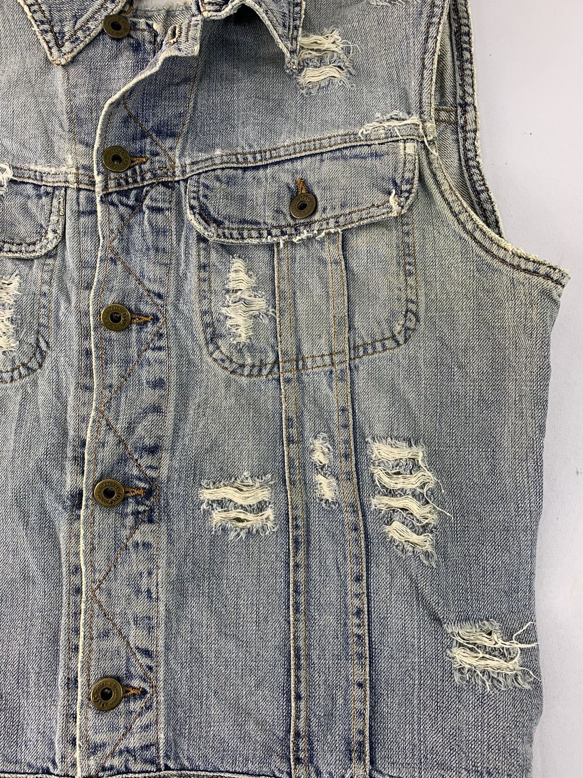 Dolce & Gabbana Rare D&G Distressed Vest Denim Jacket Leather Patch Size M / US 6-8 / IT 42-44 - 5 Thumbnail