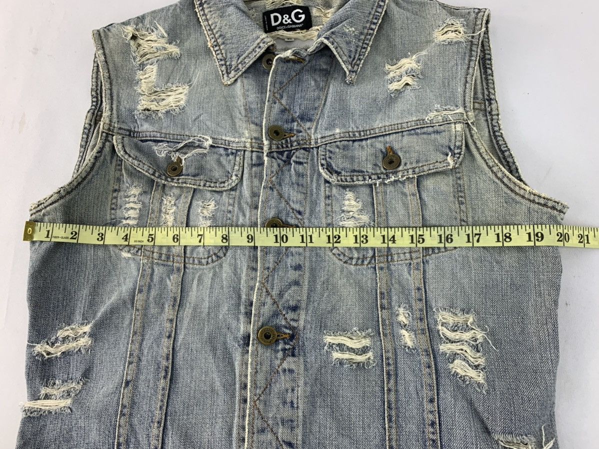 Dolce & Gabbana Rare D&G Distressed Vest Denim Jacket Leather Patch Size M / US 6-8 / IT 42-44 - 9 Thumbnail