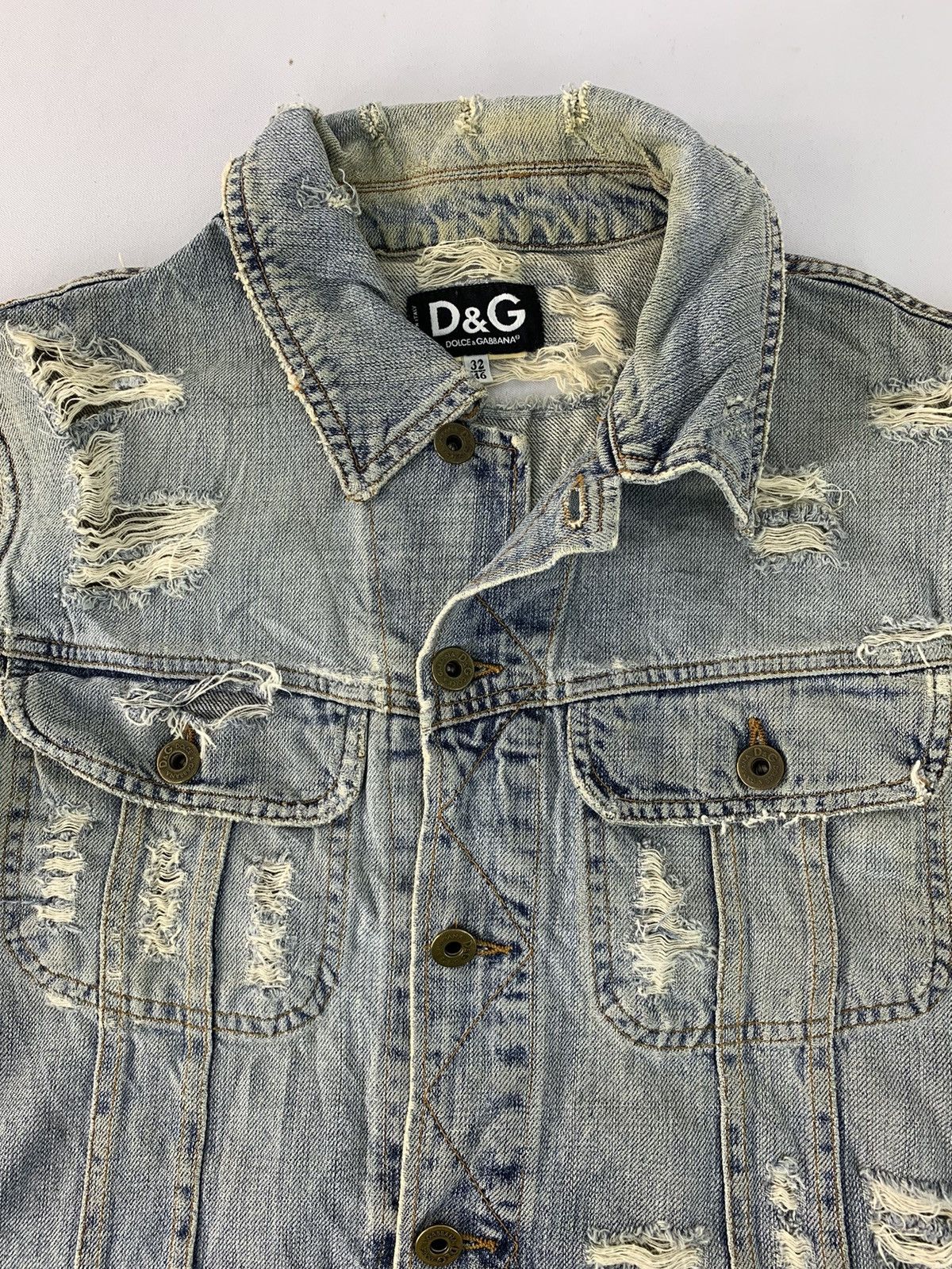 Dolce & Gabbana Rare D&G Distressed Vest Denim Jacket Leather Patch Size M / US 6-8 / IT 42-44 - 2 Thumbnail
