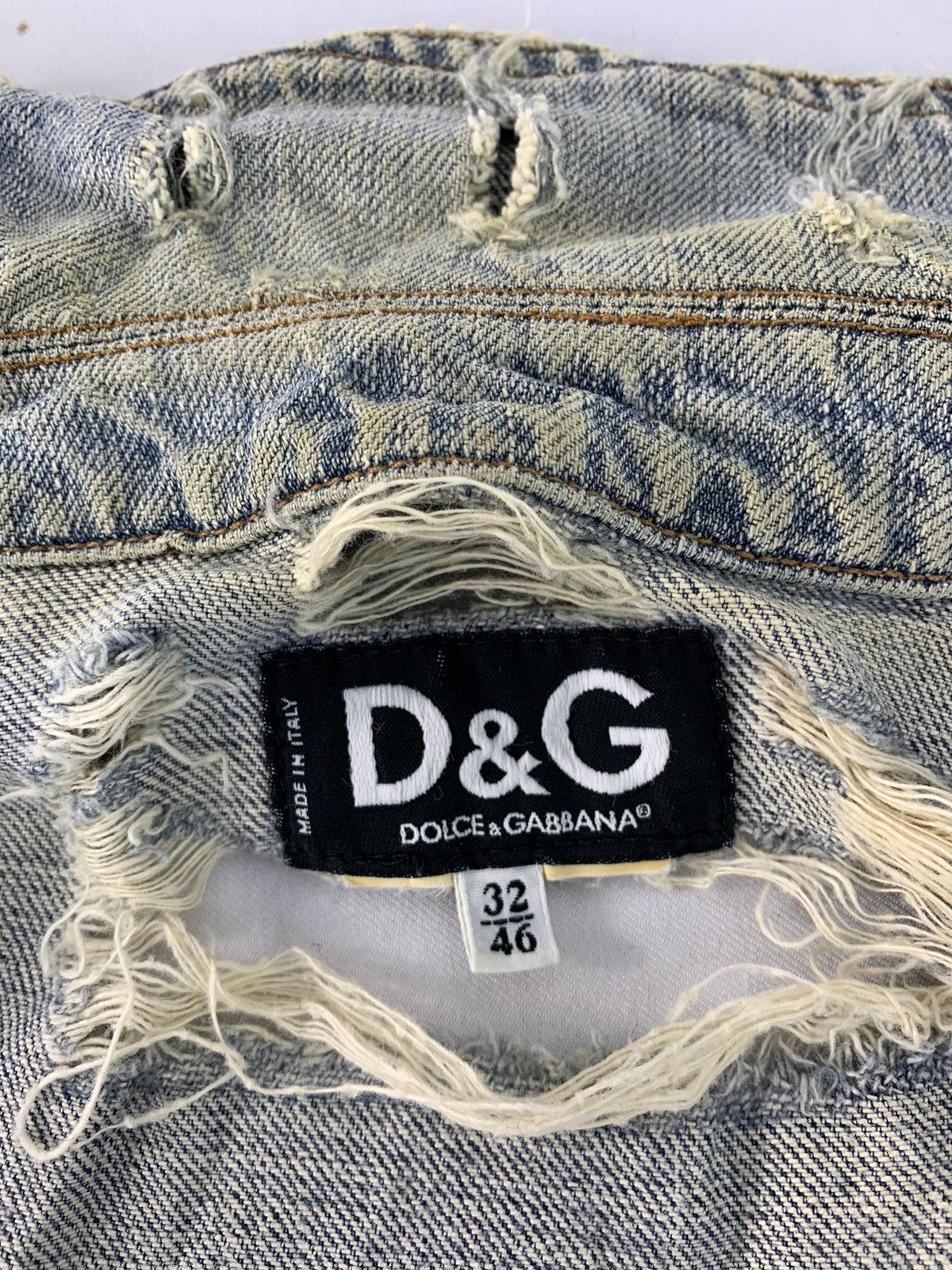 Dolce & Gabbana Rare D&G Distressed Vest Denim Jacket Leather Patch Size M / US 6-8 / IT 42-44 - 3 Thumbnail