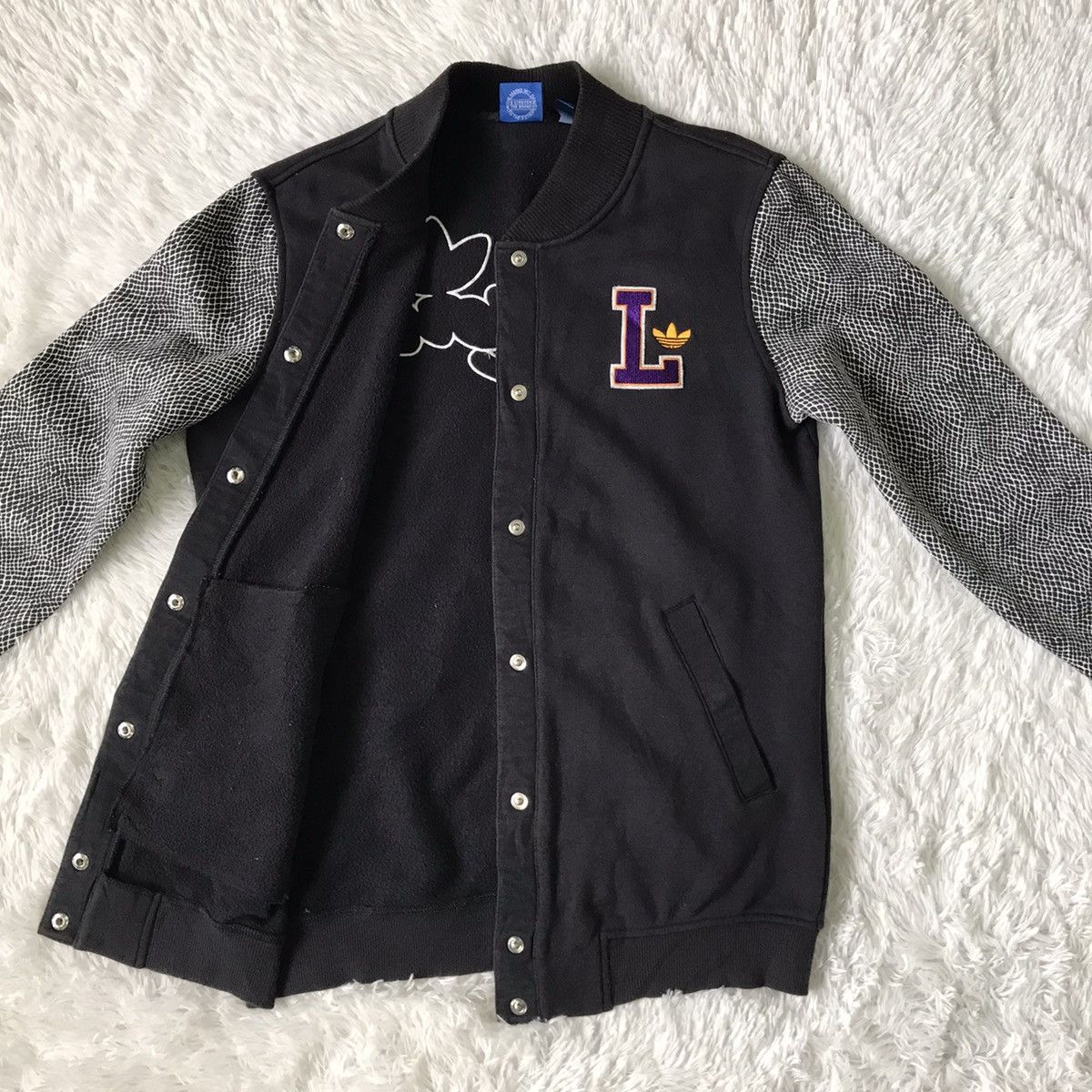 Adidas × NBA Lakers Adidas Snap Sweater Jacket Polka Sleeve Size US M / EU 48-50 / 2 - 15 Thumbnail