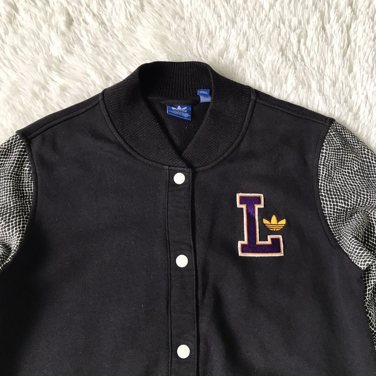 Adidas × NBA Lakers Adidas Snap Sweater Jacket Polka Sleeve Size US M / EU 48-50 / 2 - 7 Thumbnail