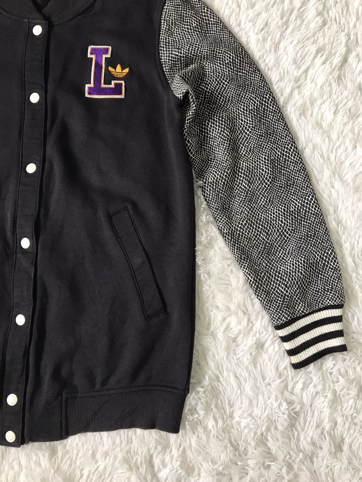 Adidas × NBA Lakers Adidas Snap Sweater Jacket Polka Sleeve Size US M / EU 48-50 / 2 - 4 Thumbnail