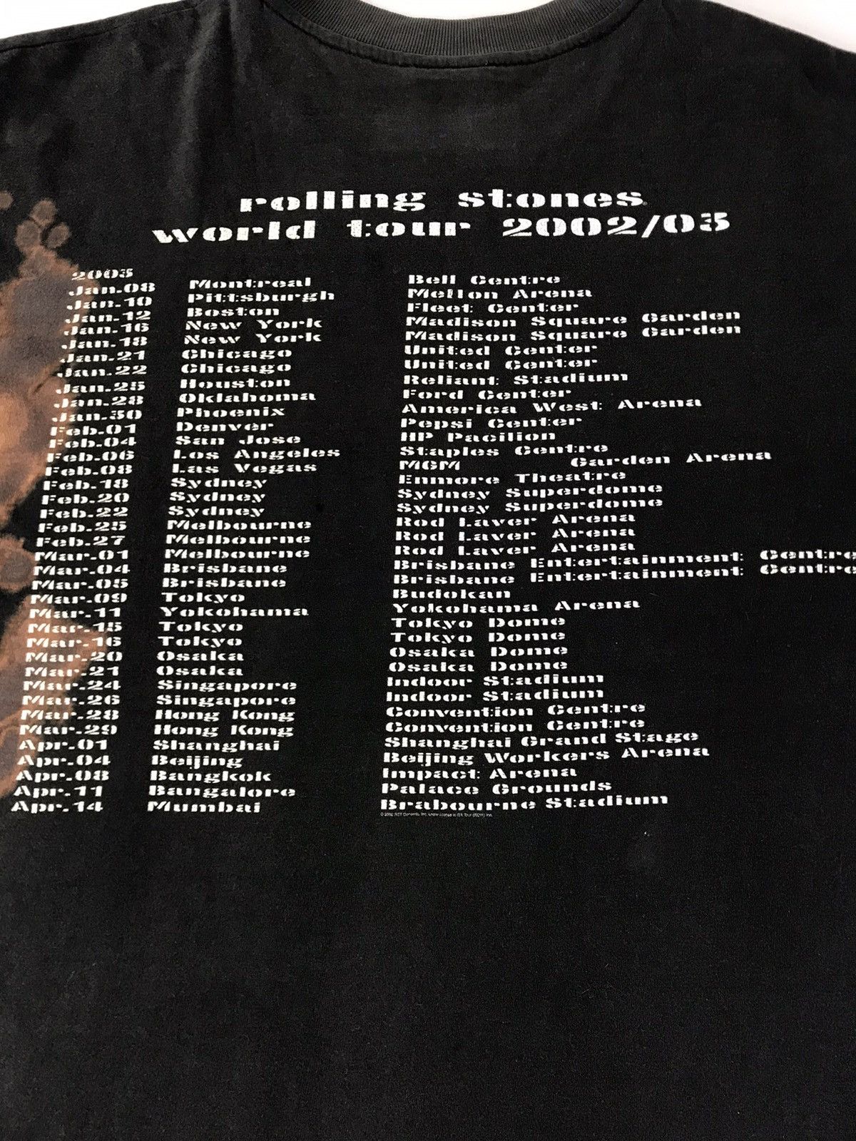 Band Tees The Rolling Stone English Rock Band World Tour 02/03 Bleach Size US L / EU 52-54 / 3 - 5 Thumbnail