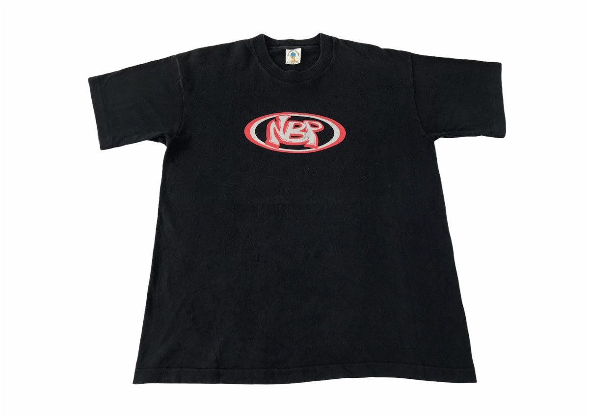 image of Rap Tees x Vintage Nbp Nothin’ But Positive Skateboard Big Logo Printed Tee in Black (Size Large)