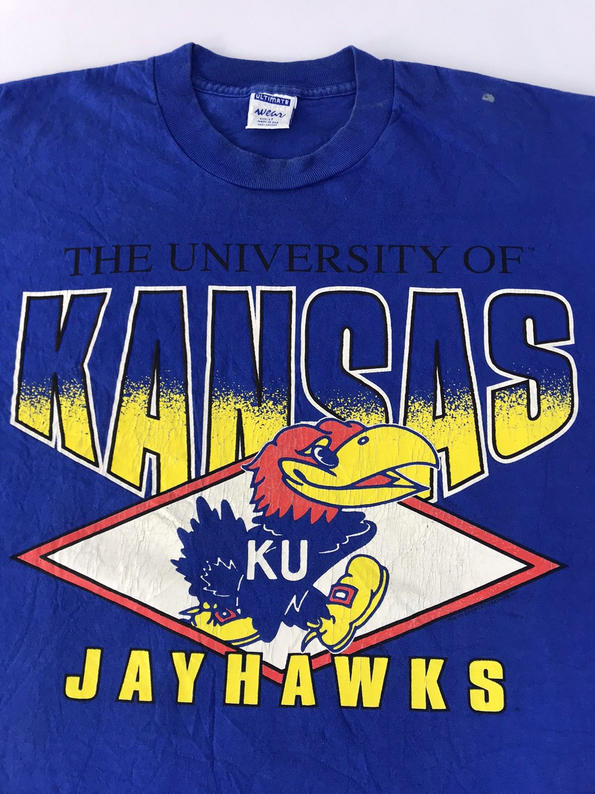 NBA × Vintage University Of Kansas Jawhawk Basketball Team Printed Tee Size US L / EU 52-54 / 3 - 4 Thumbnail