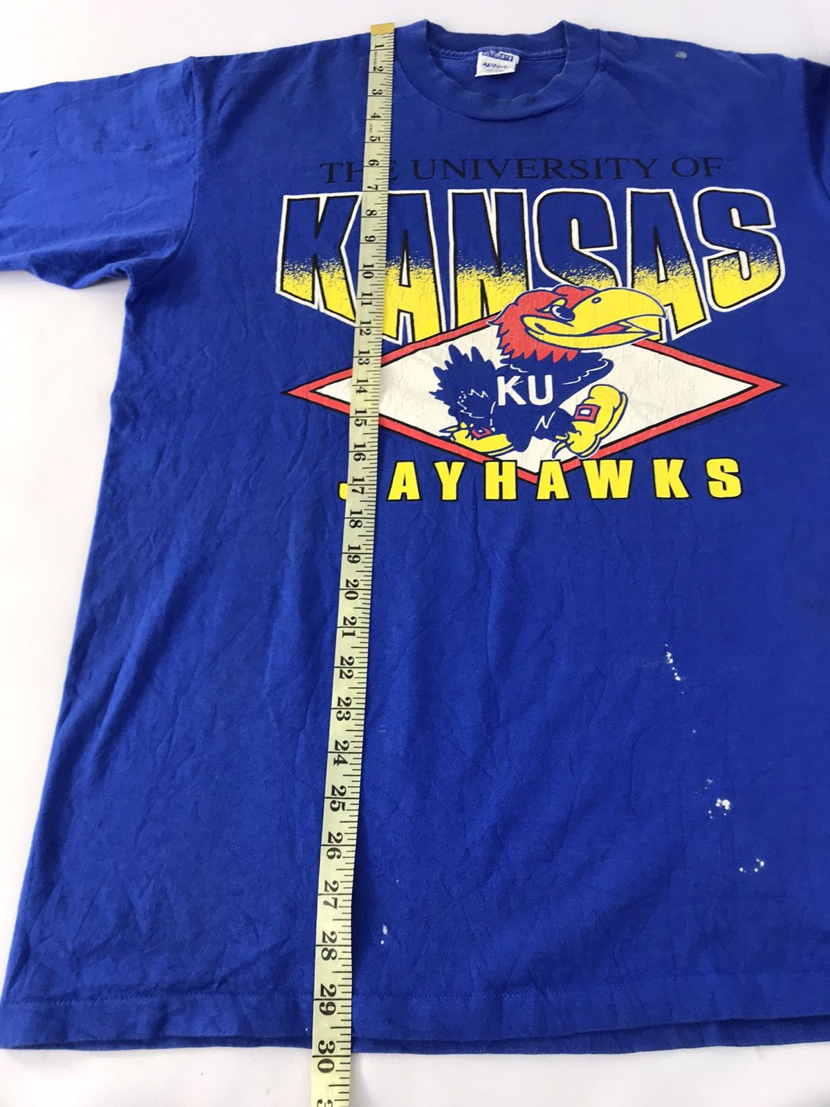 NBA × Vintage University Of Kansas Jawhawk Basketball Team Printed Tee Size US L / EU 52-54 / 3 - 8 Thumbnail