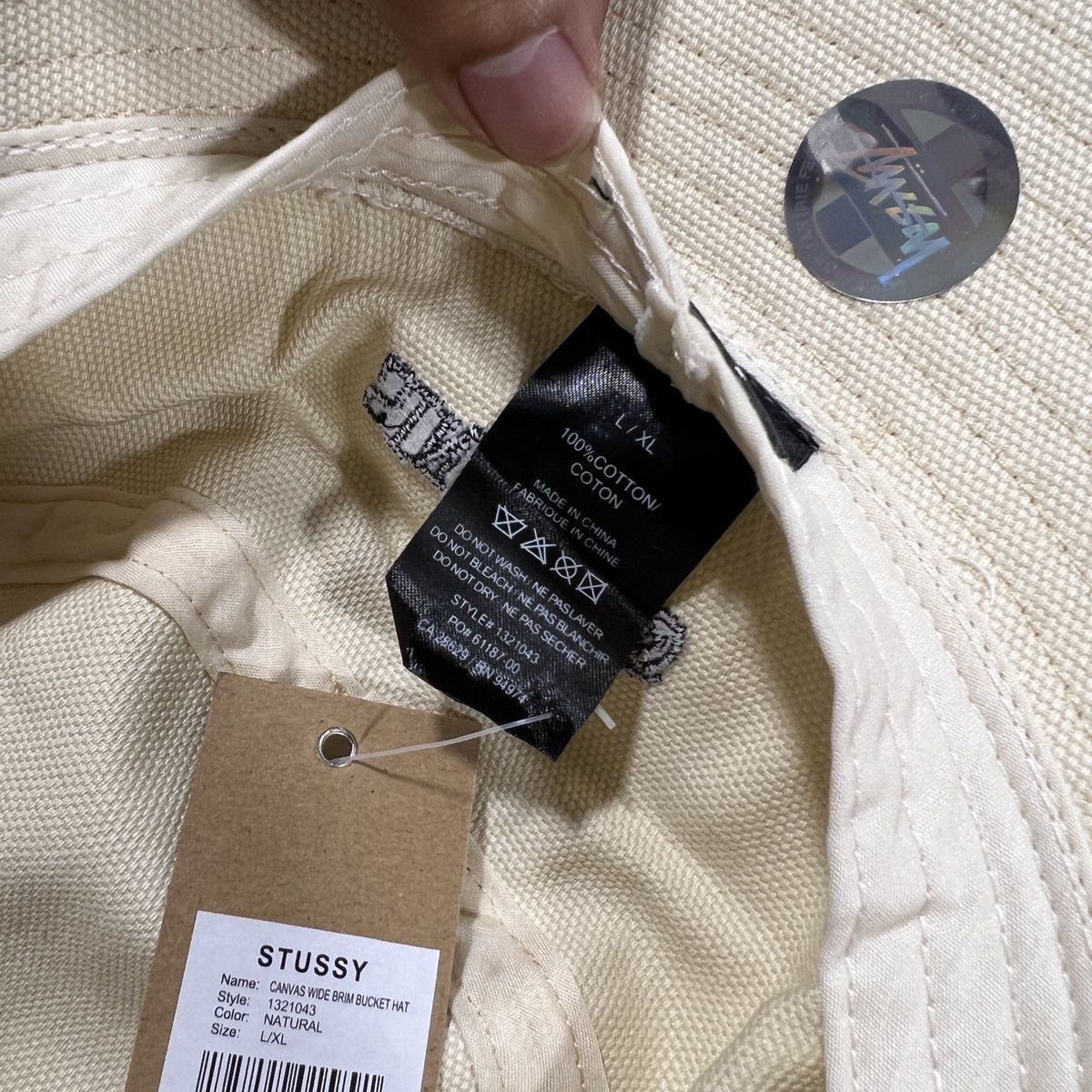 Stussy STUSSY CANVAS BUCKET HAT L/XL NATURAL Size ONE SIZE - 4 Thumbnail
