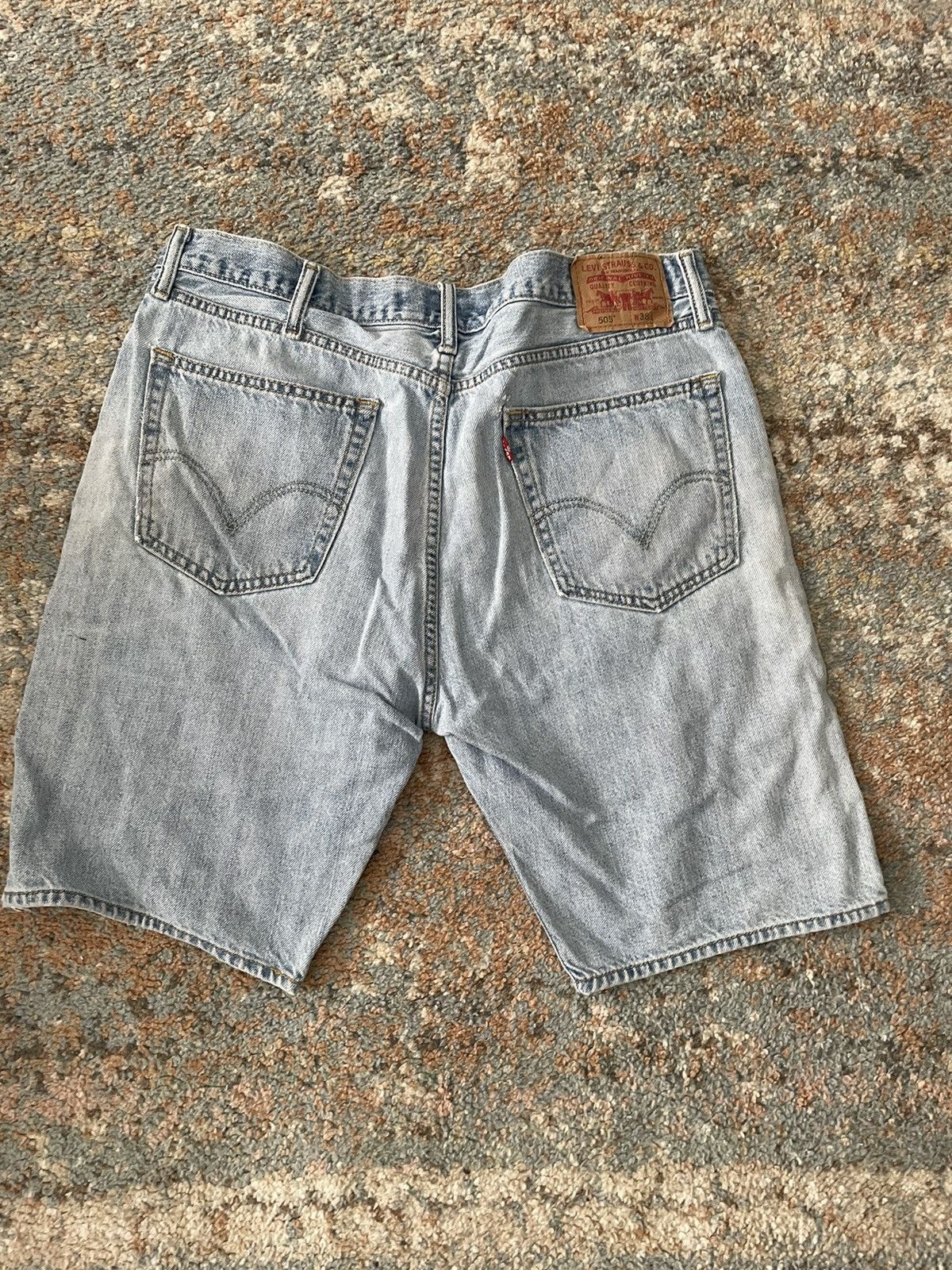 Levi's × Levi's Vintage Clothing × Vintage VTG Levi’s 505 Denim Shorts Ripped baggy 36 Size US 36 / EU 52 - 8 Thumbnail