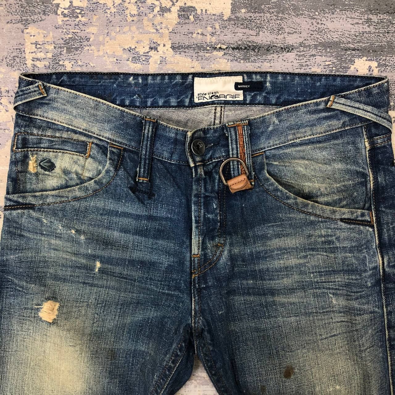 Energie P23 ENERGIE DISTRESSED DENIM JEANS Size US 35 - 10 Thumbnail