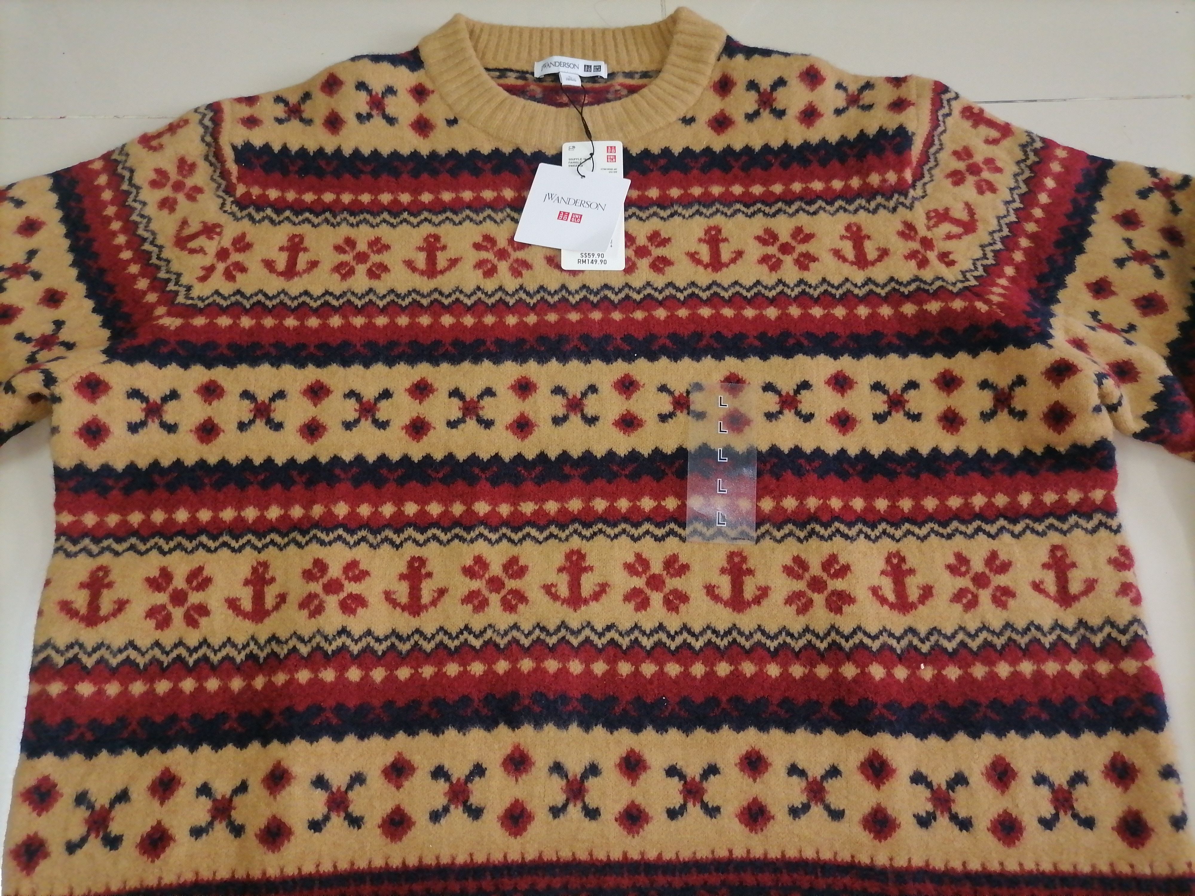 JW Anderson Uniqlo x JWA Souffle Yarn Fairisle Long Sleeve Sweater Size US L / EU 52-54 / 3 - 3 Thumbnail