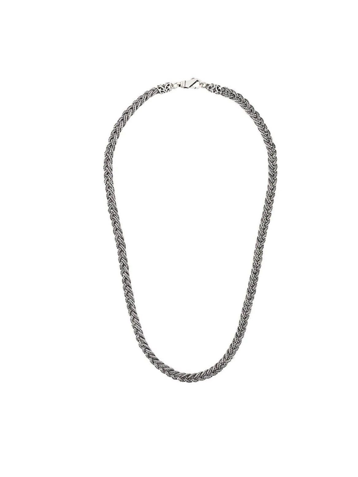 image of Emanuele Bicocchi Silver Diamond-Cut Necklace, Men's