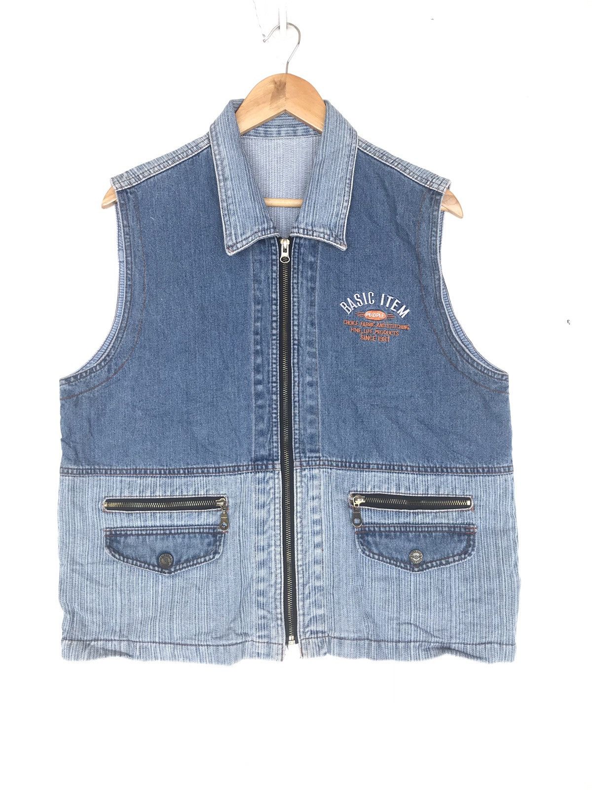 Japanese Brand Denim Patchwork Vest Jacket Size US M / EU 48-50 / 2 - 1 Thumbnail