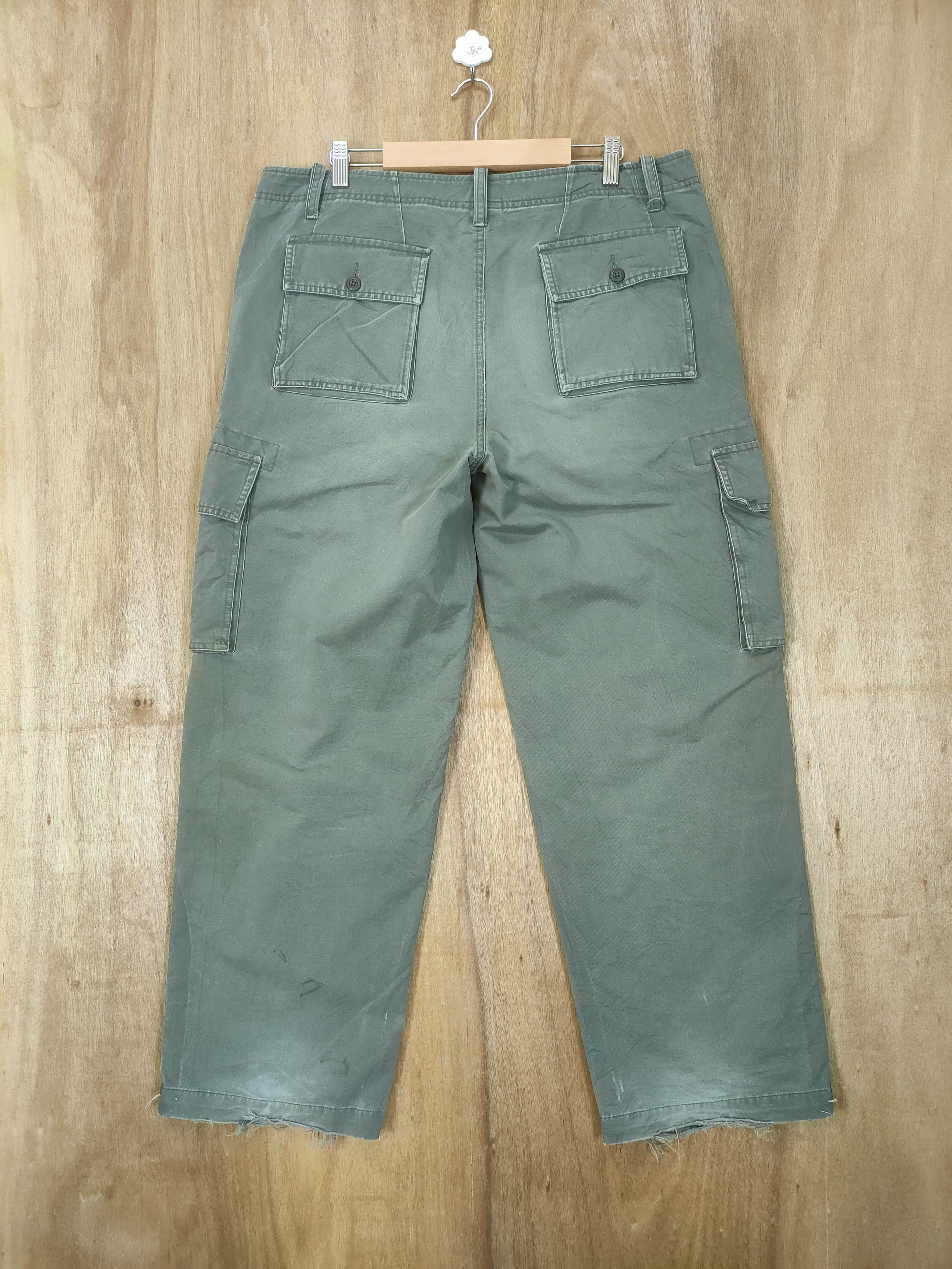 Gap × Vintage VINTAGE GAP FADED GREEN CARGO PANTS Size US 36 / EU 52 - 6 Thumbnail