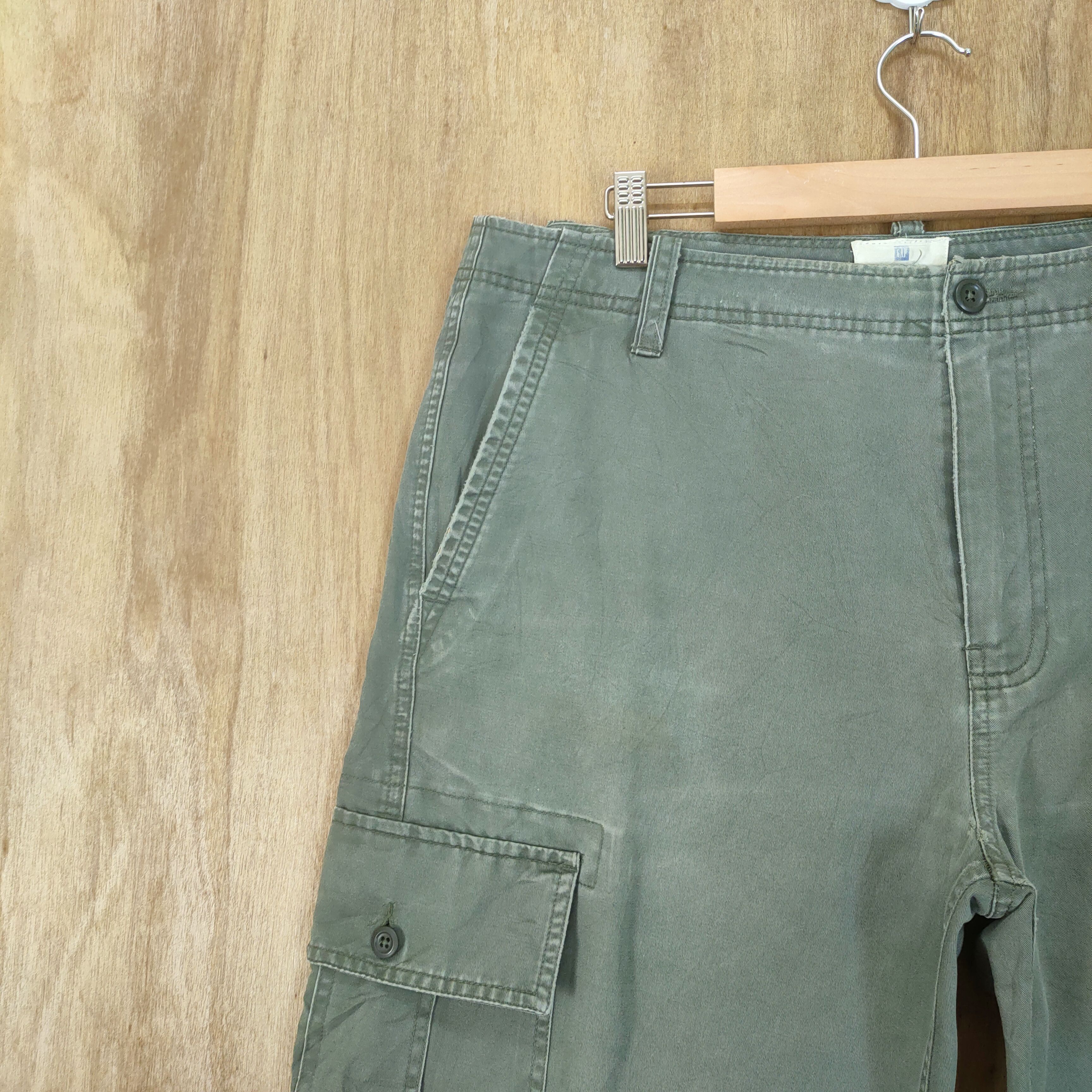 Gap × Vintage VINTAGE GAP FADED GREEN CARGO PANTS Size US 36 / EU 52 - 5 Thumbnail