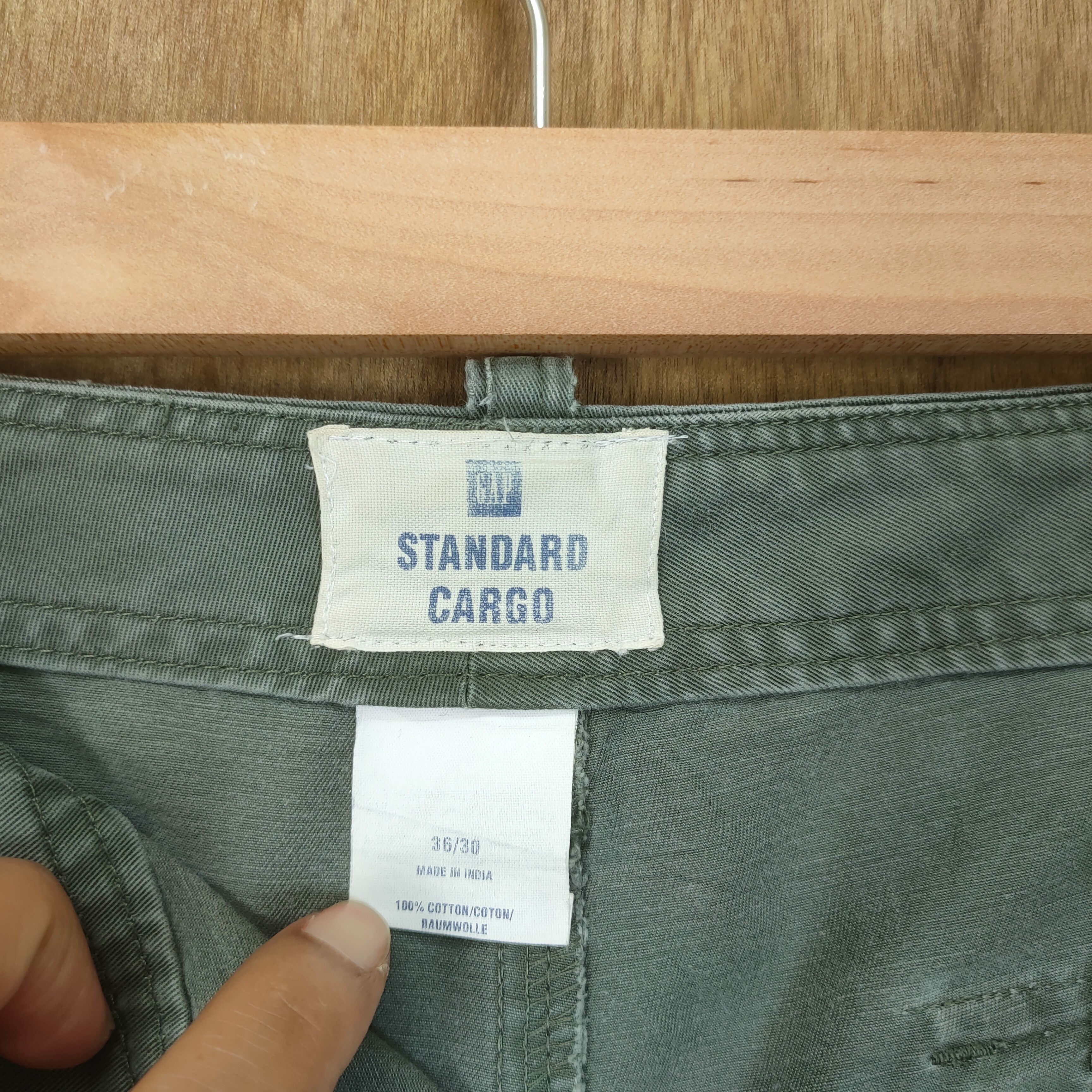 Gap × Vintage VINTAGE GAP FADED GREEN CARGO PANTS Size US 36 / EU 52 - 12 Thumbnail