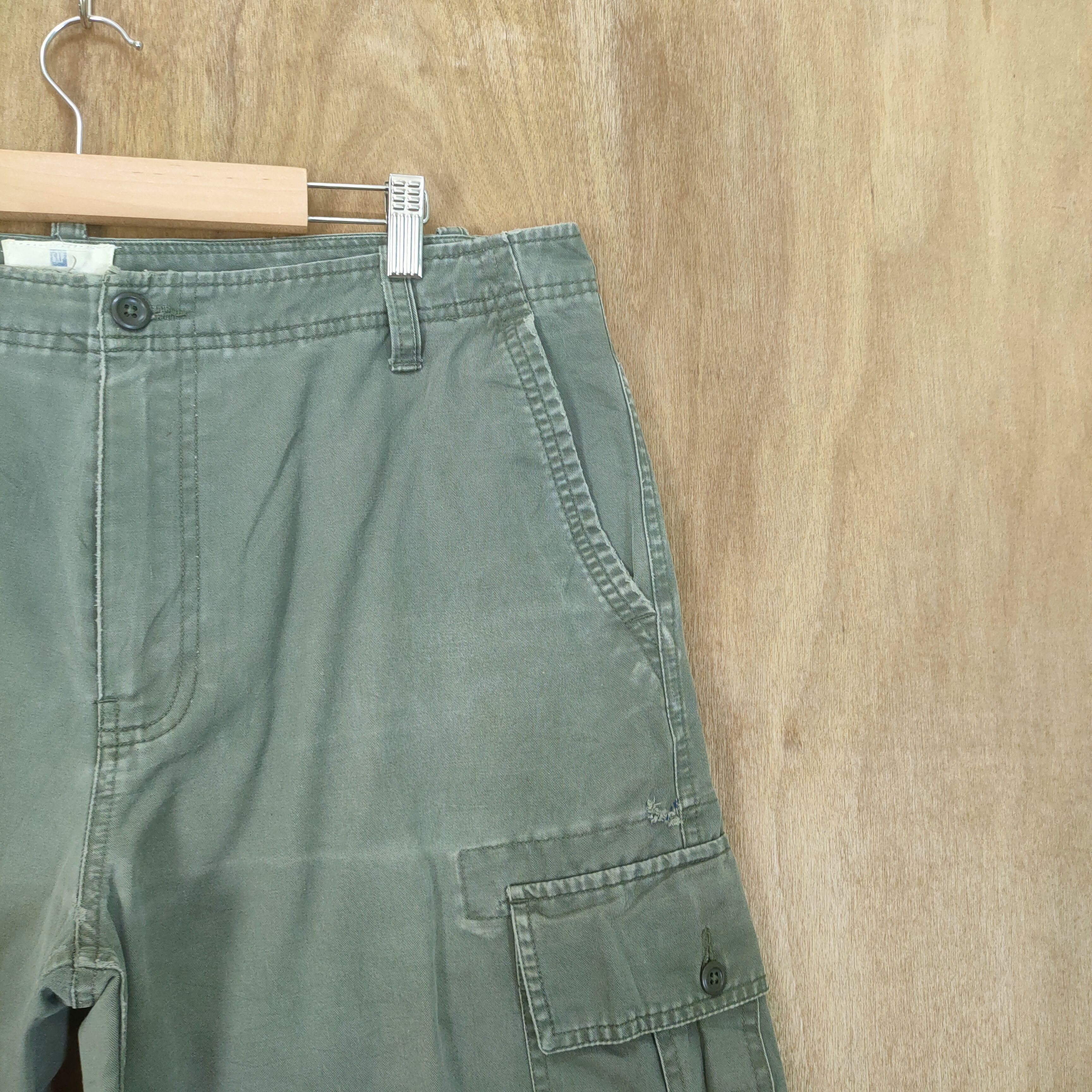 Gap × Vintage VINTAGE GAP FADED GREEN CARGO PANTS Size US 36 / EU 52 - 4 Thumbnail