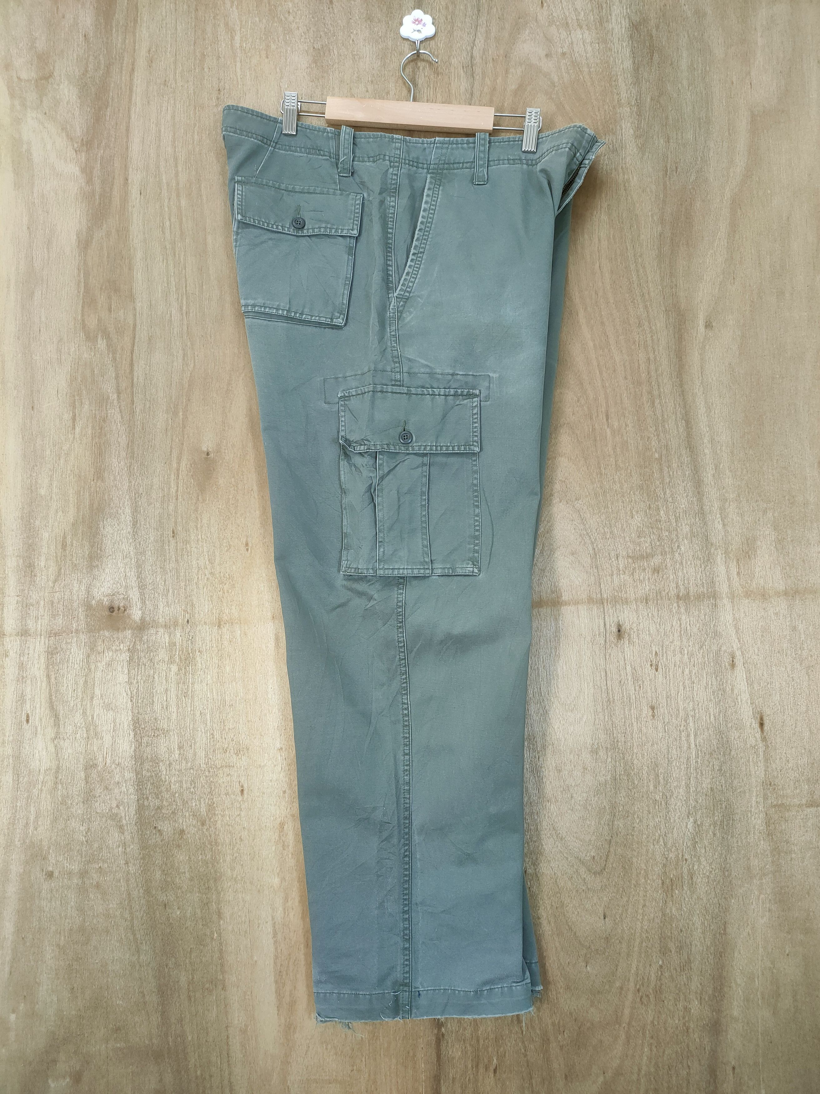 Gap × Vintage VINTAGE GAP FADED GREEN CARGO PANTS Size US 36 / EU 52 - 9 Thumbnail