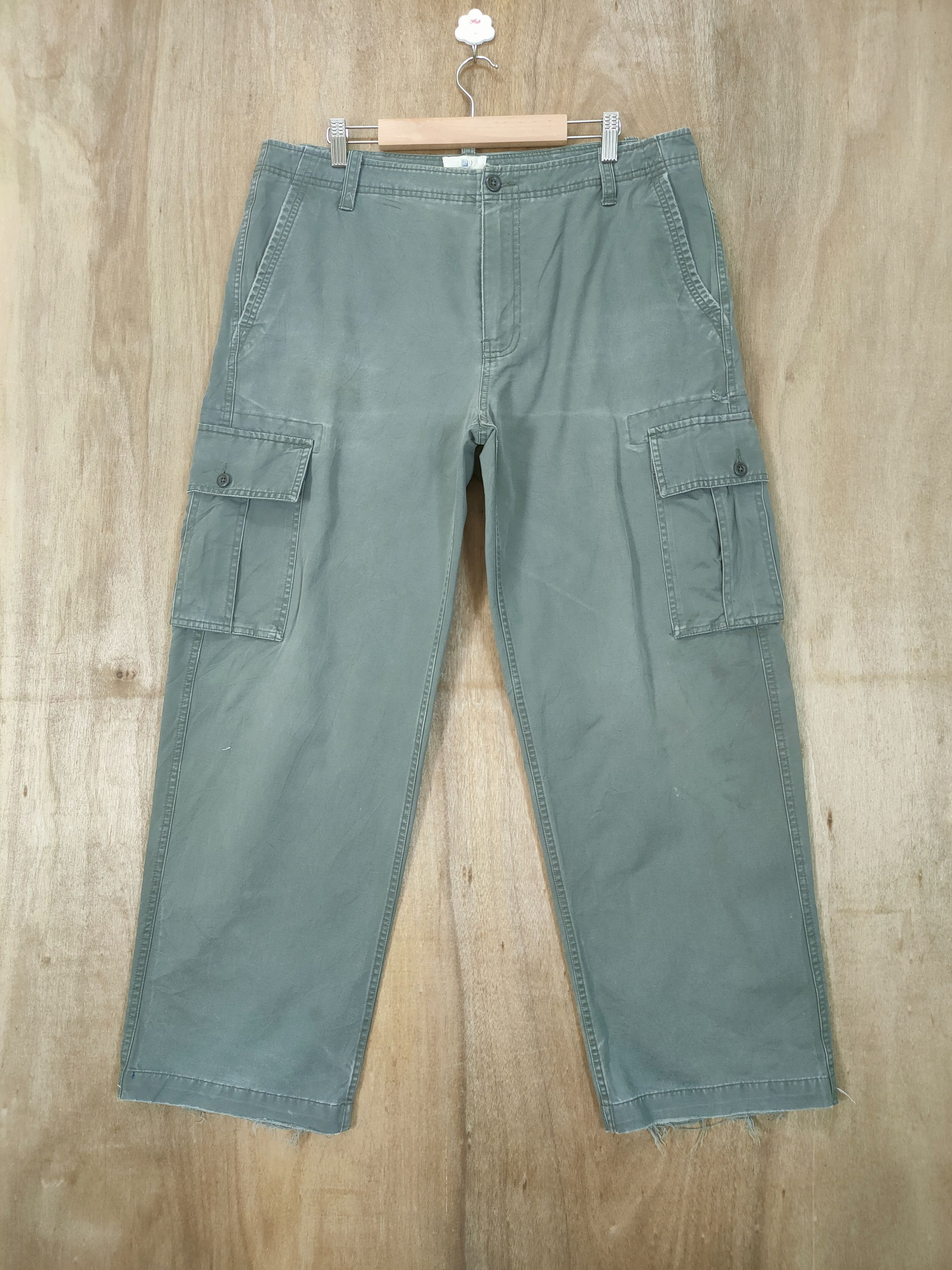 Gap × Vintage VINTAGE GAP FADED GREEN CARGO PANTS Size US 36 / EU 52 - 1 Thumbnail