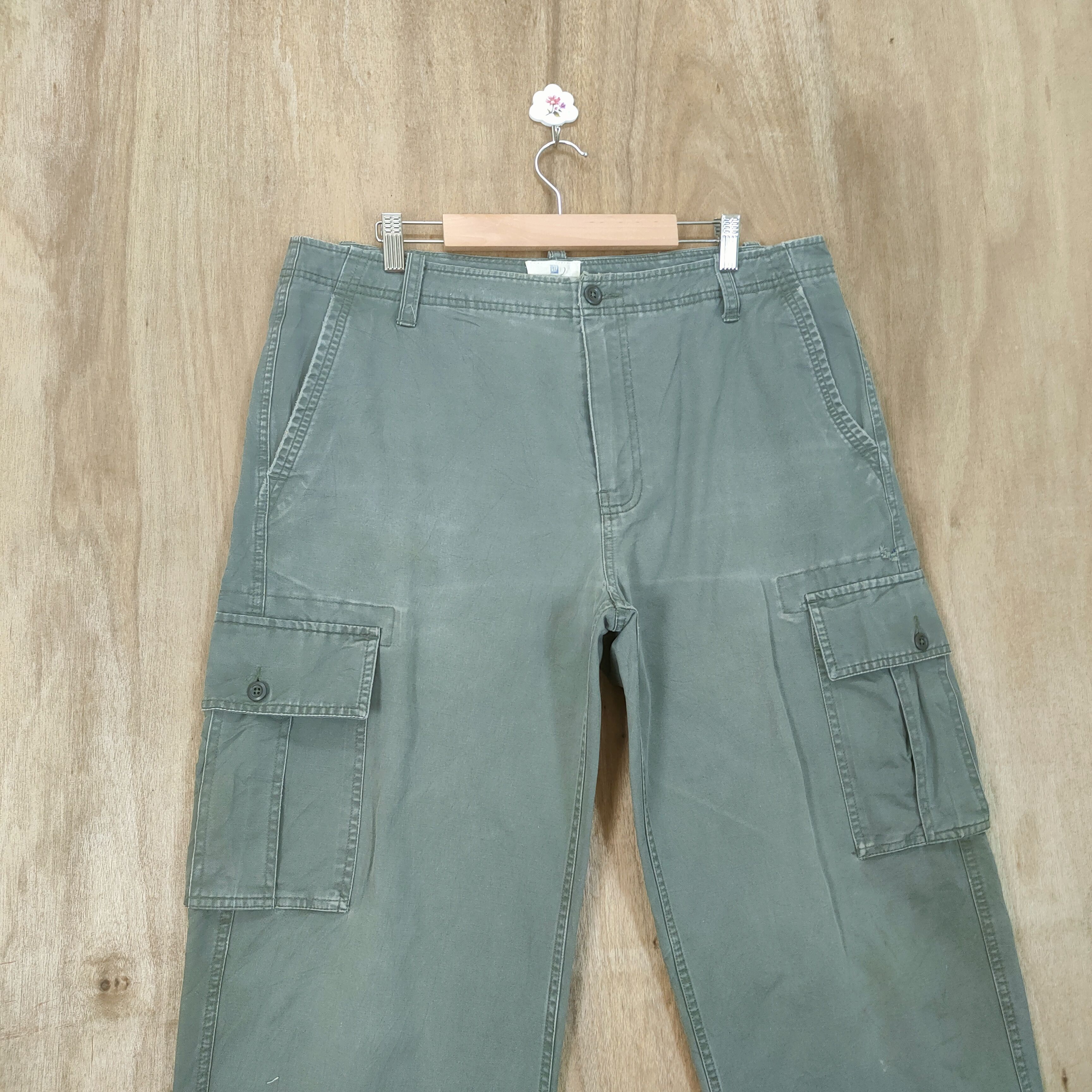 Gap × Vintage VINTAGE GAP FADED GREEN CARGO PANTS Size US 36 / EU 52 - 2 Thumbnail