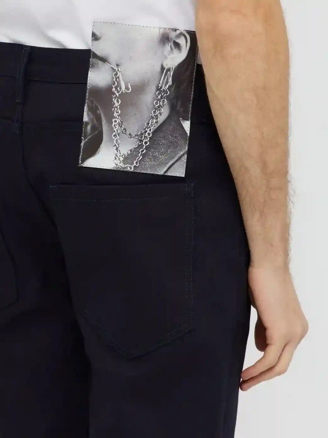 Pre-owned Raf Simons Ss19 Punk Patch Jeans Punkette Photographic Print In Black