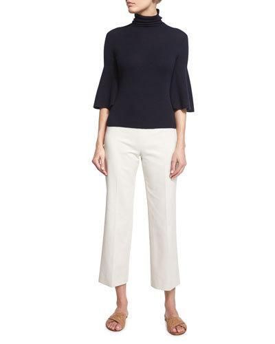 The Row The Row Silk Cashmere Bell Sleeve Navy Blue Sweater Size XXS / US 00 / IT 34 - 2 Thumbnail