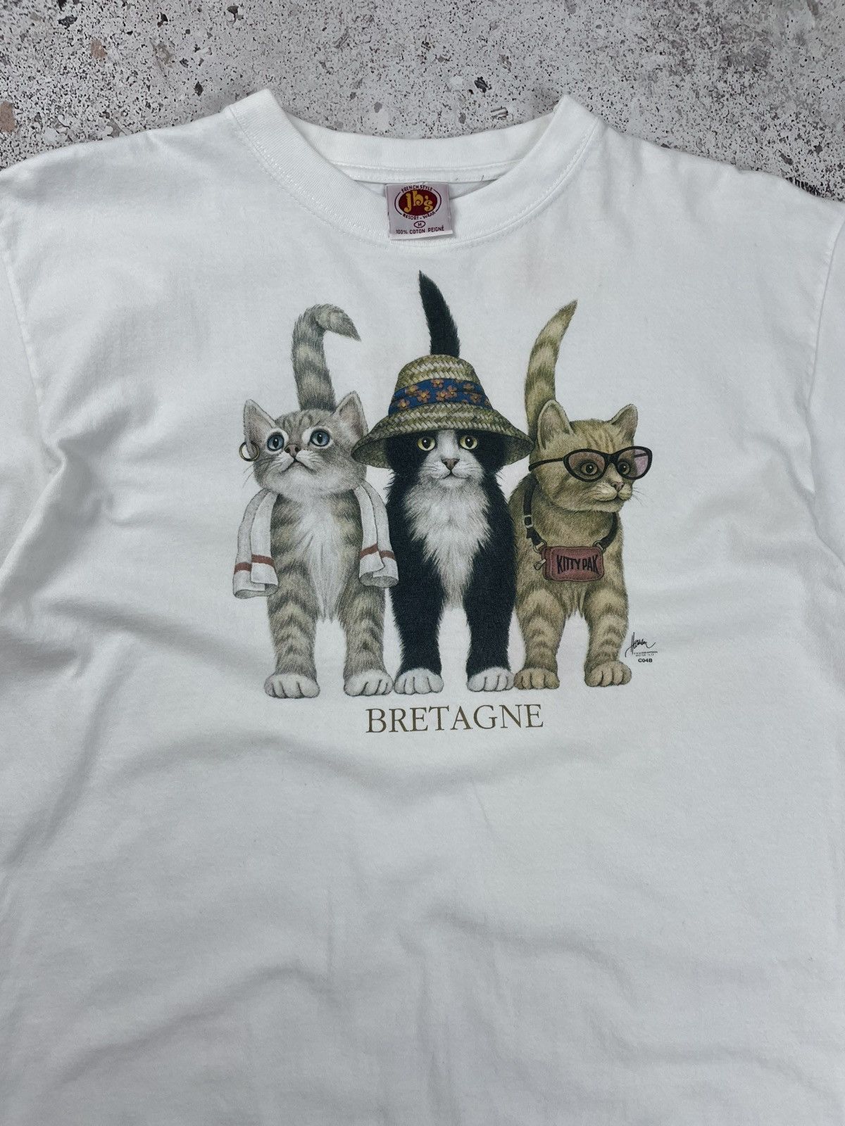 Vintage 90’s Vintage Bob Harrison Graphic Cats Tee T-Shirt Size US M / EU 48-50 / 2 - 3 Thumbnail