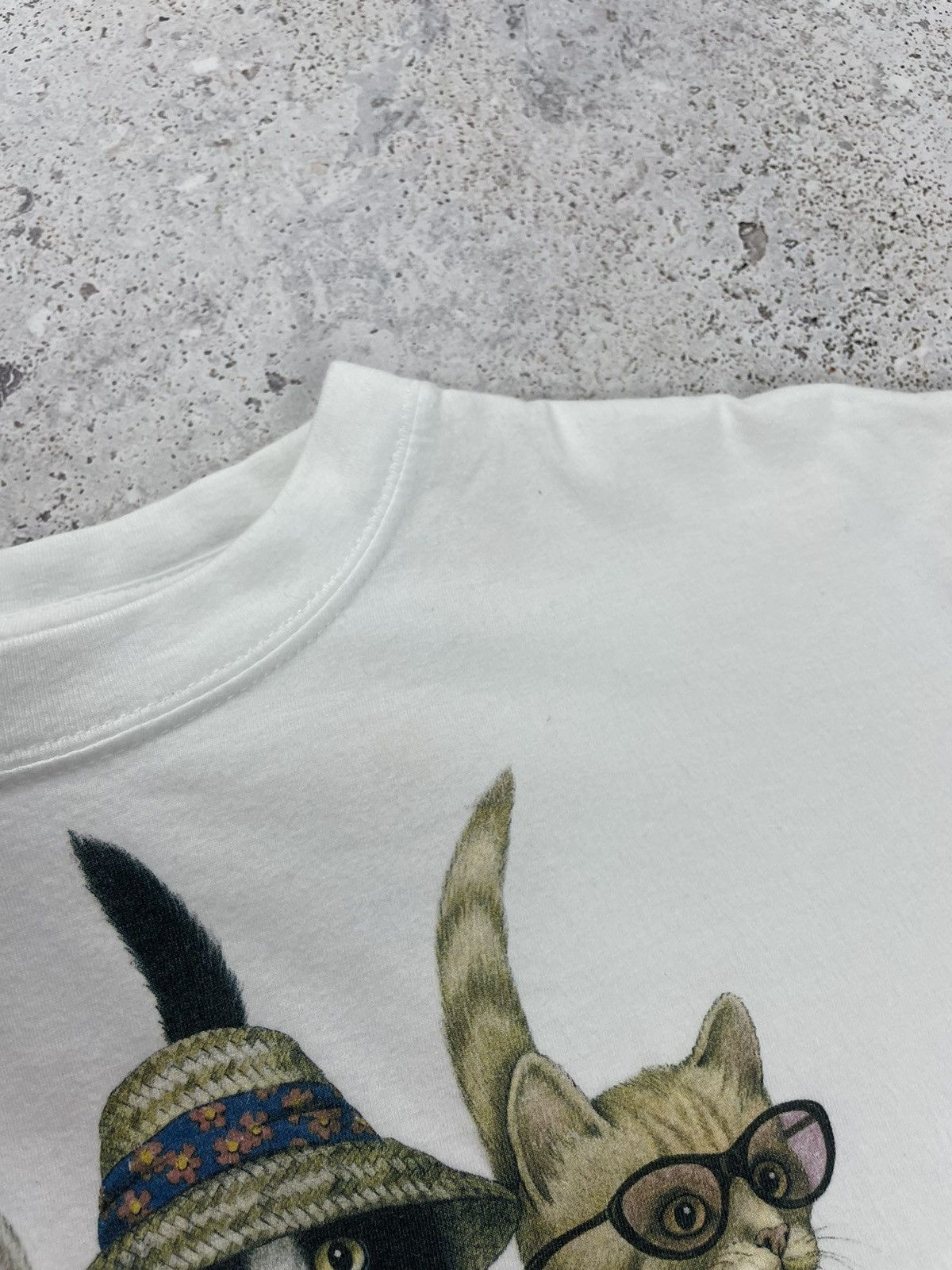 Vintage 90’s Vintage Bob Harrison Graphic Cats Tee T-Shirt Size US M / EU 48-50 / 2 - 9 Thumbnail