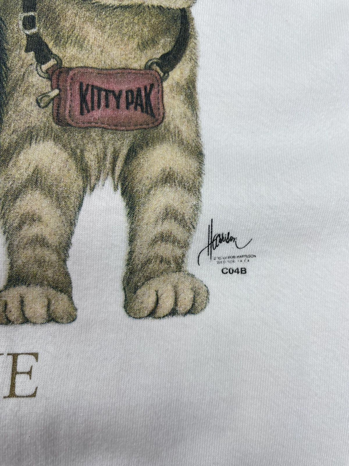 Vintage 90’s Vintage Bob Harrison Graphic Cats Tee T-Shirt Size US M / EU 48-50 / 2 - 5 Thumbnail