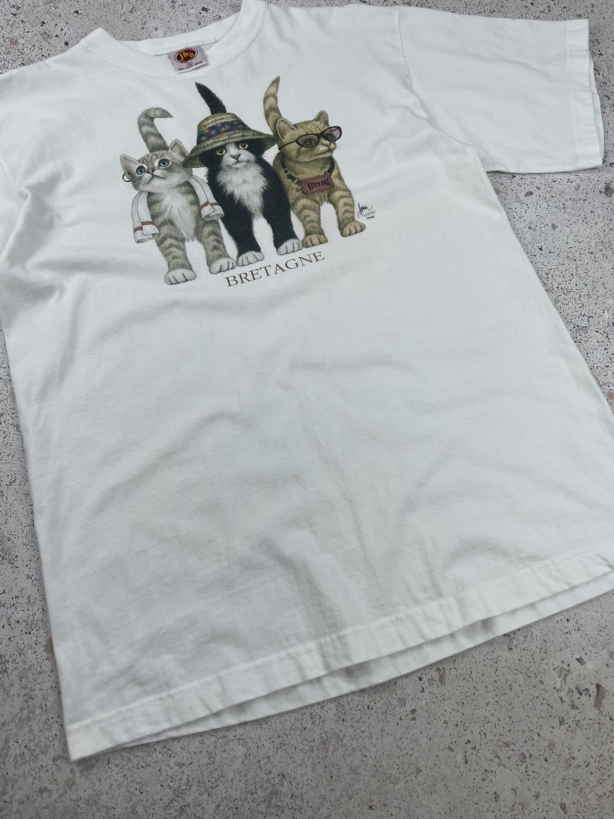 Vintage 90’s Vintage Bob Harrison Graphic Cats Tee T-Shirt Size US M / EU 48-50 / 2 - 4 Thumbnail