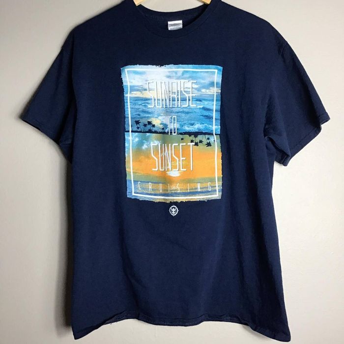 Delta Y2K Sunrise To Sunset Cruising Beach Vacation Blue L T Shirt ...