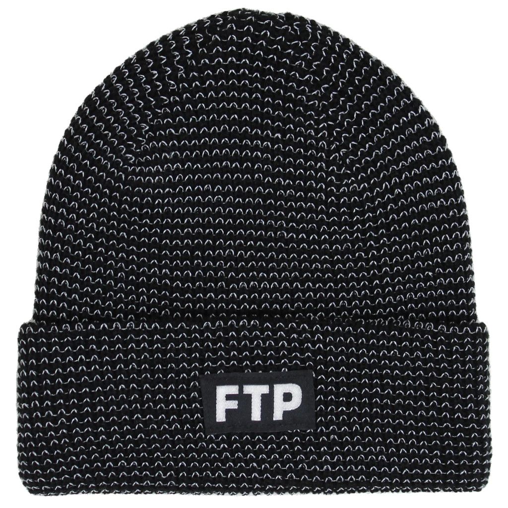 Fuck The Population FTP REFLECTIVE KNIT LOGO BEANIE (BLACK) Size ONE SIZE - 2 Thumbnail