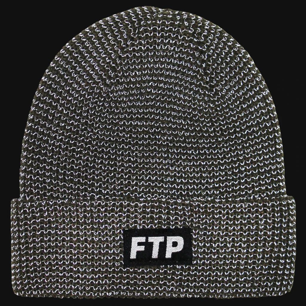 Fuck The Population FTP REFLECTIVE KNIT LOGO BEANIE (OLIVE) Size ONE SIZE - 1 Thumbnail