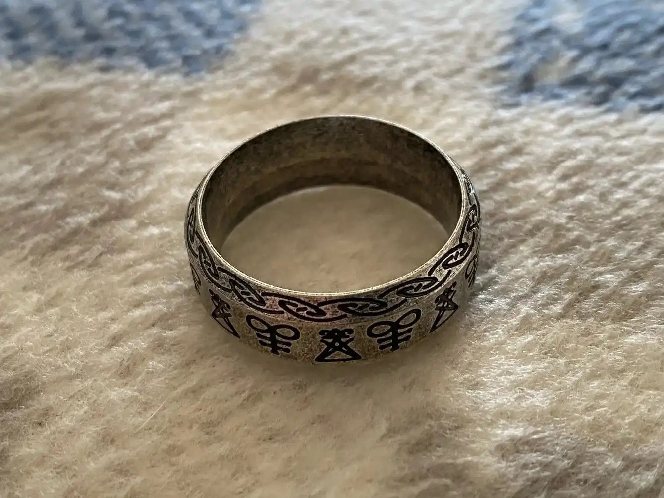 Jewelry Gray Gothic Lucifer Satan Seal Ring Size ONE SIZE - 4 Thumbnail