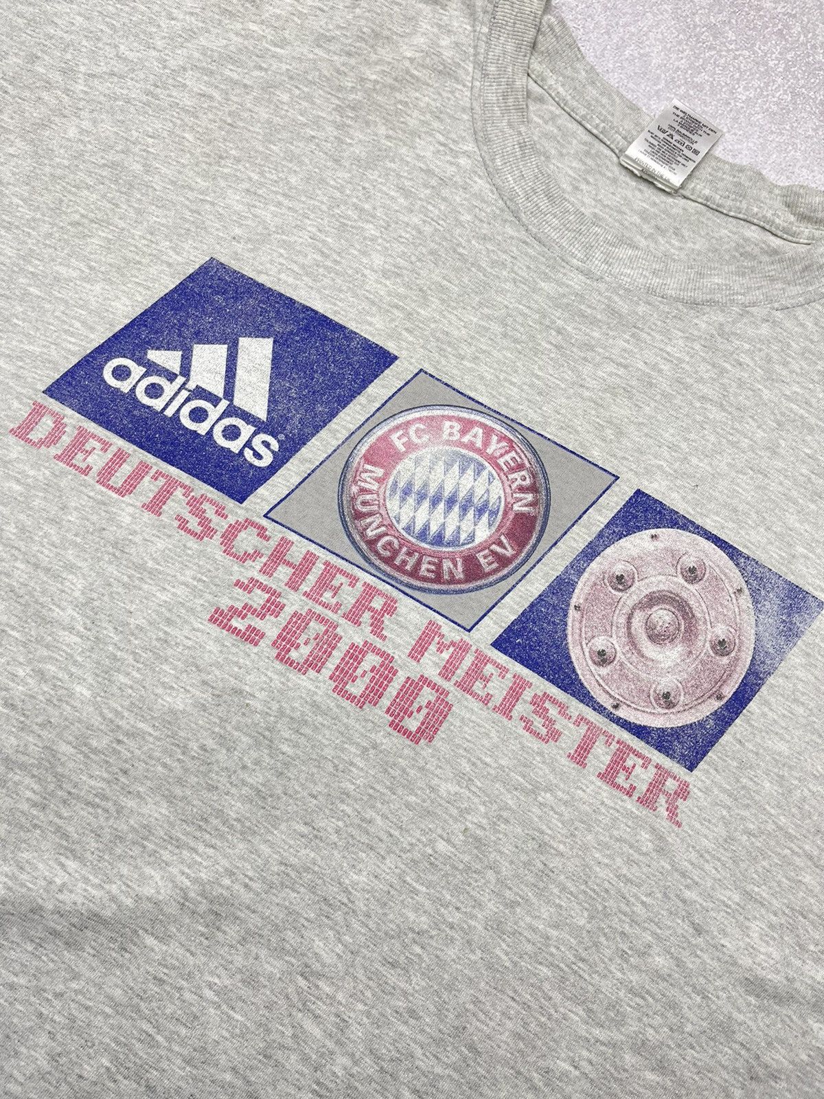 Adidas Vintage Adidas Bayern T Shirt Deutscher Meister rare jersey Size US XL / EU 56 / 4 - 5 Thumbnail