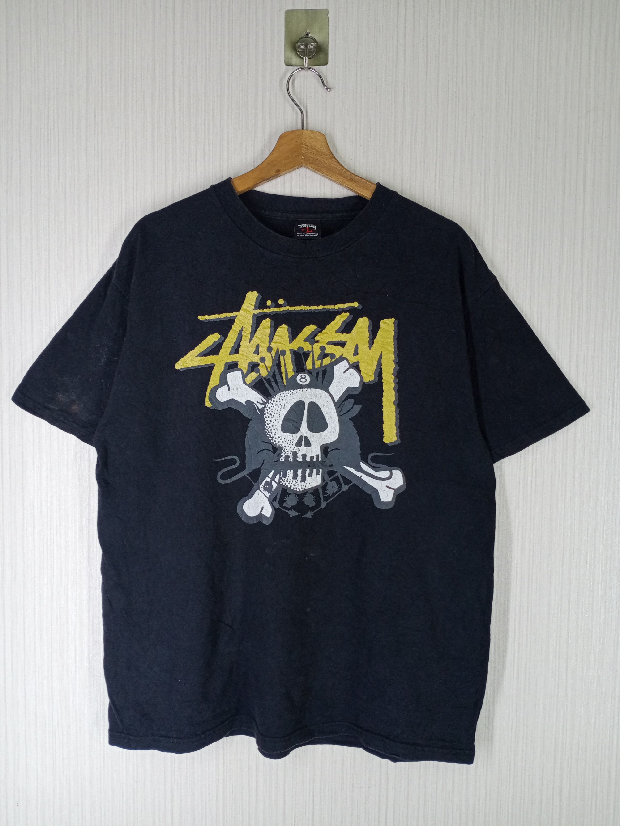 Stussy × Vintage Vintage Stussy Skull Big Logo Tshirt | Grailed