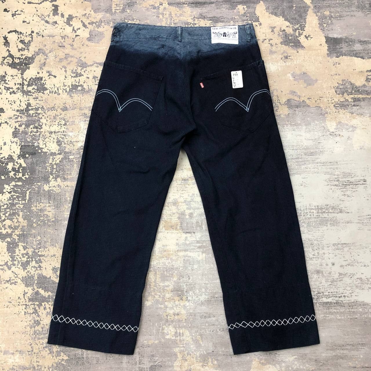 Japanese Brand × Levi's P33 RARE BAGGY LEVI'S HOUNDSTOOTH JEANS Size US 35 - 2 Thumbnail